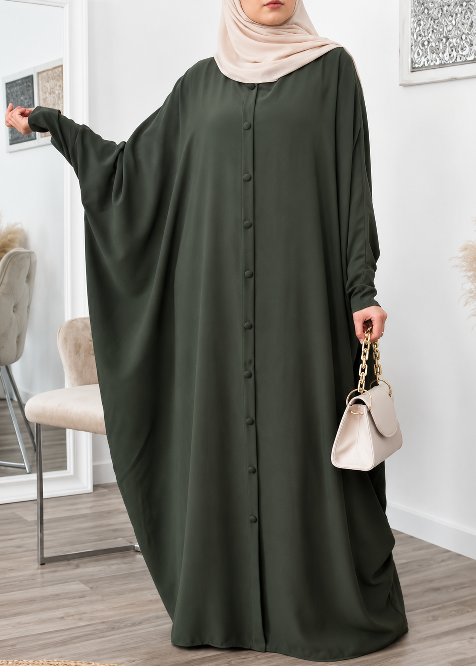 870 FITTING SLEEVE ABAYA | GREEN