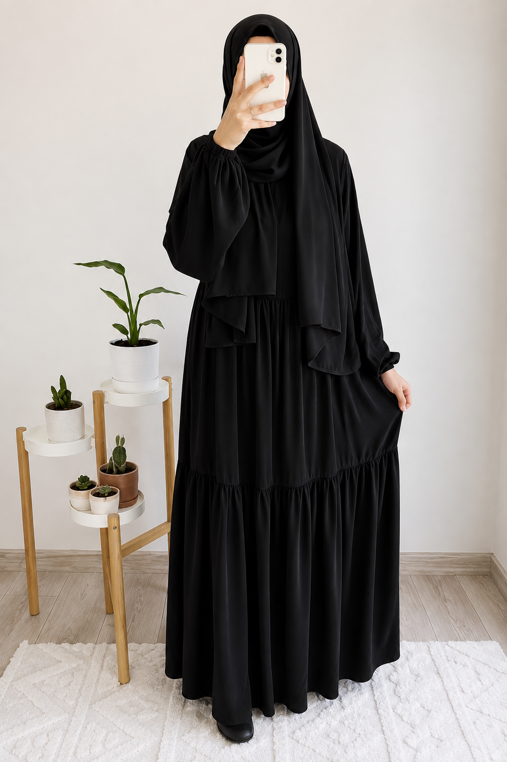 TUBA FRILL ABAYA | BLACK