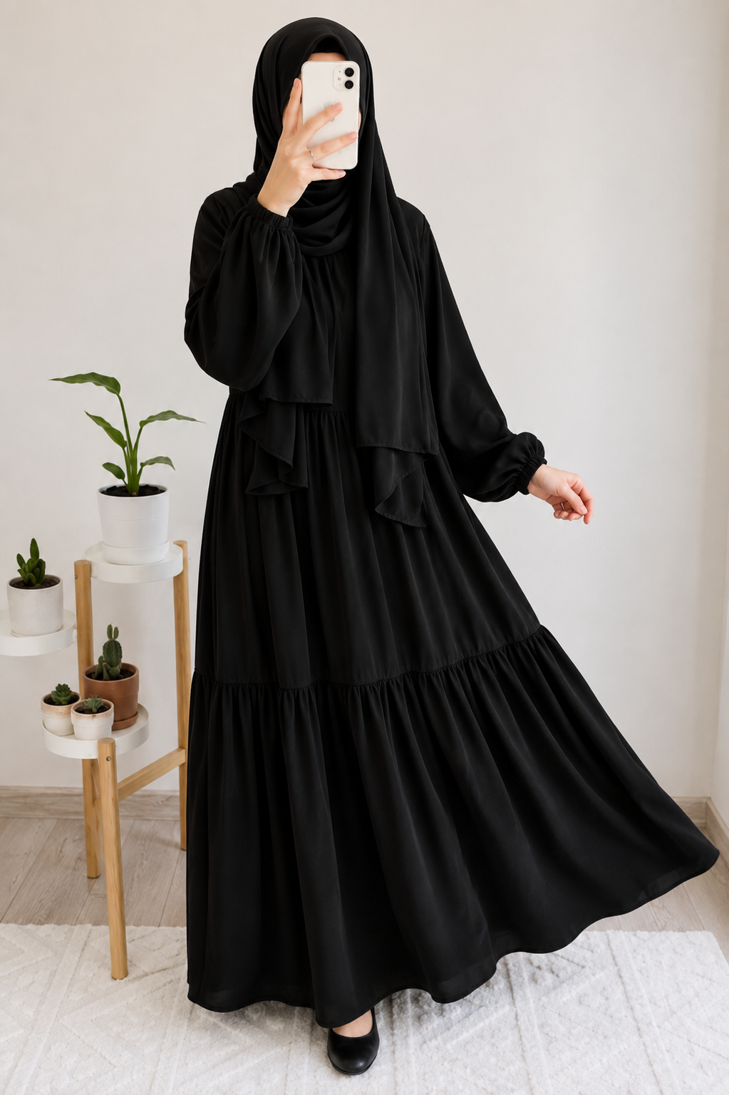 TUBA FRILL ABAYA | BLACK