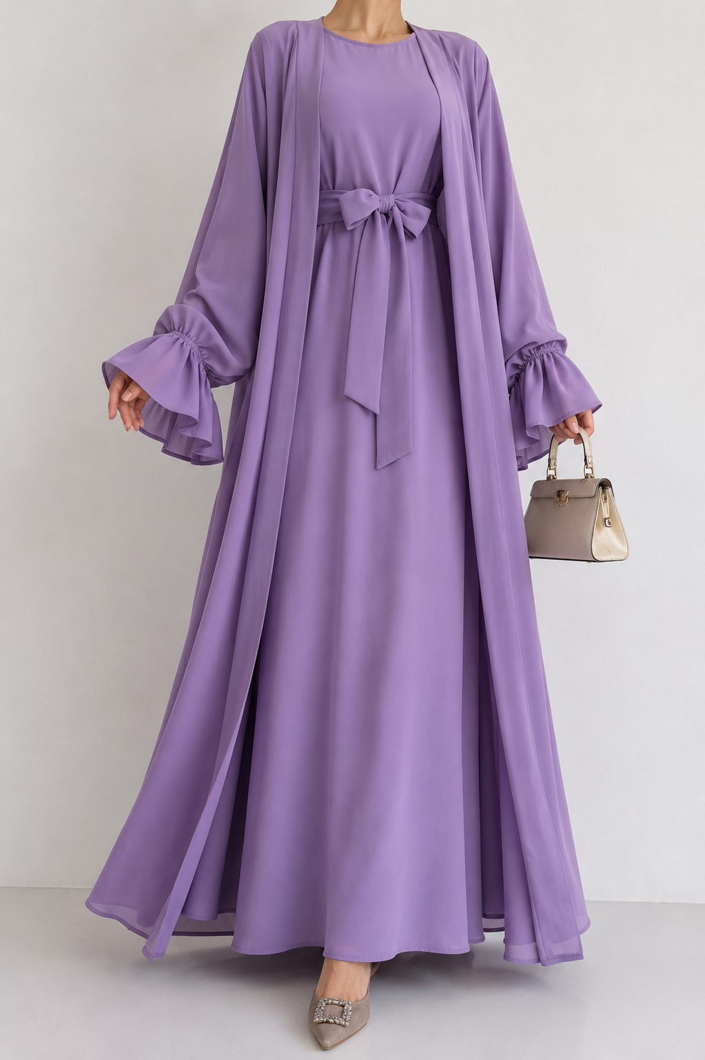 EBRAH DOUBLE SHRUG ABAYA | LAVENDER