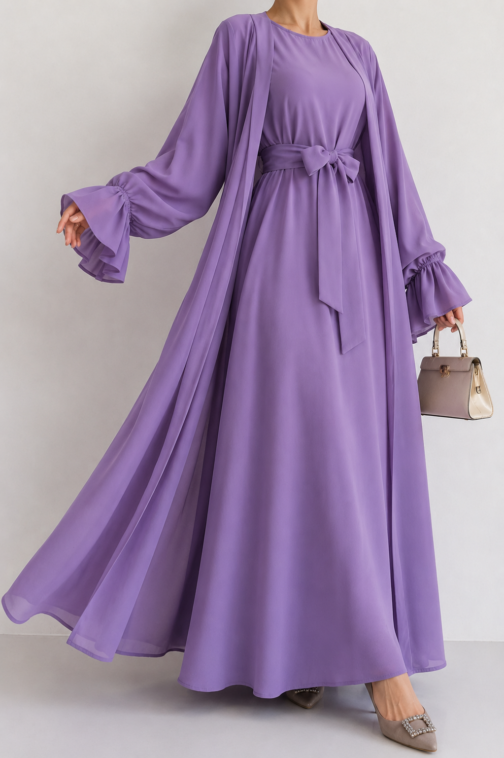 EBRAH DOUBLE SHRUG ABAYA | LAVENDER