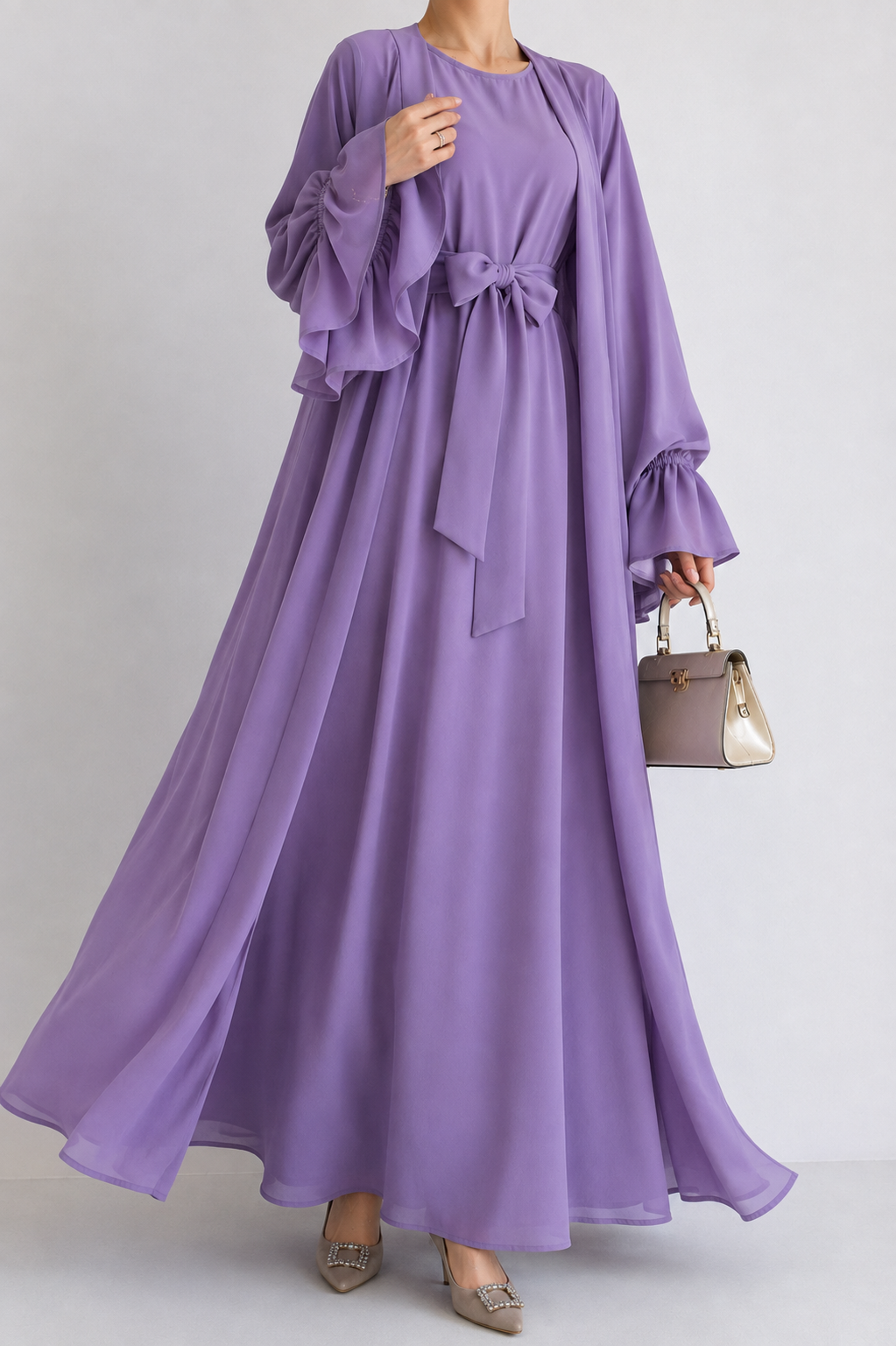 EBRAH DOUBLE SHRUG ABAYA | LAVENDER