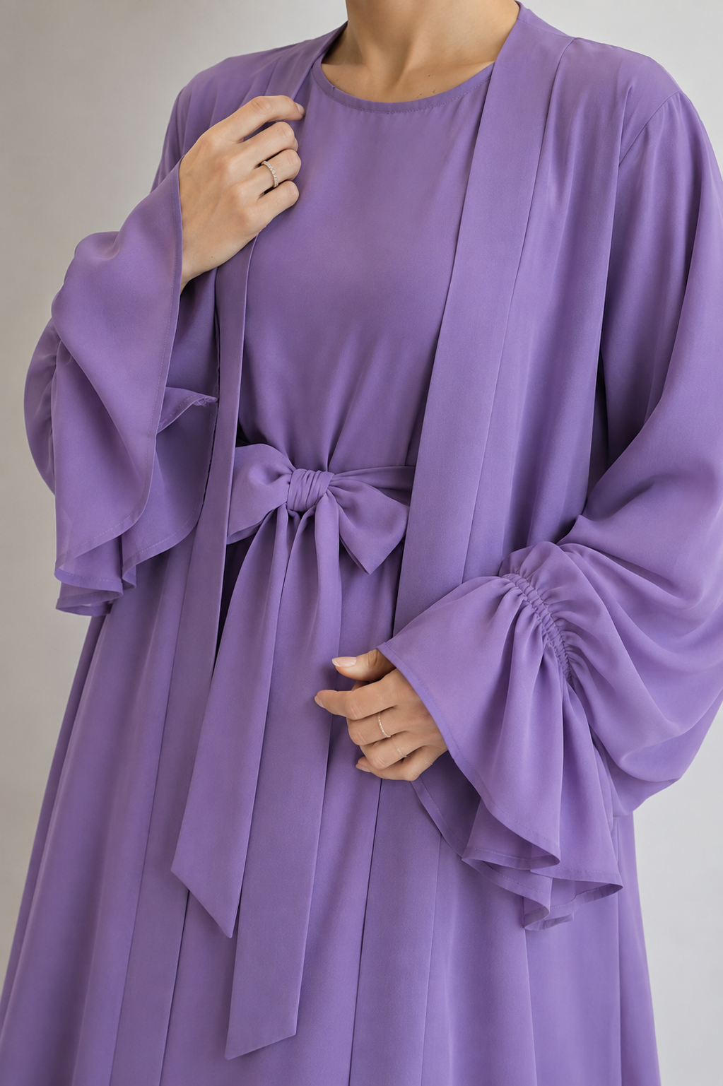 EBRAH DOUBLE SHRUG ABAYA | LAVENDER