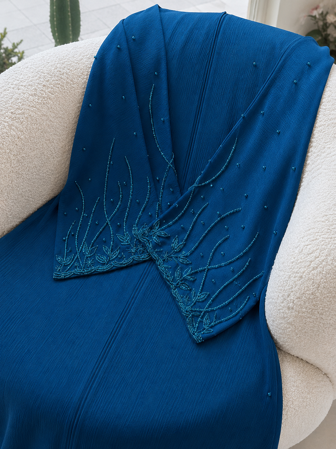 HIRA FRONT OPEN ABAYA | TEAL