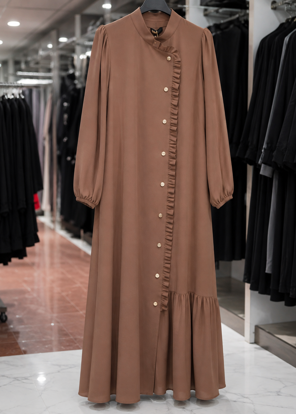 MAYSHAH FRONT OPEN ABAYA | COPPER