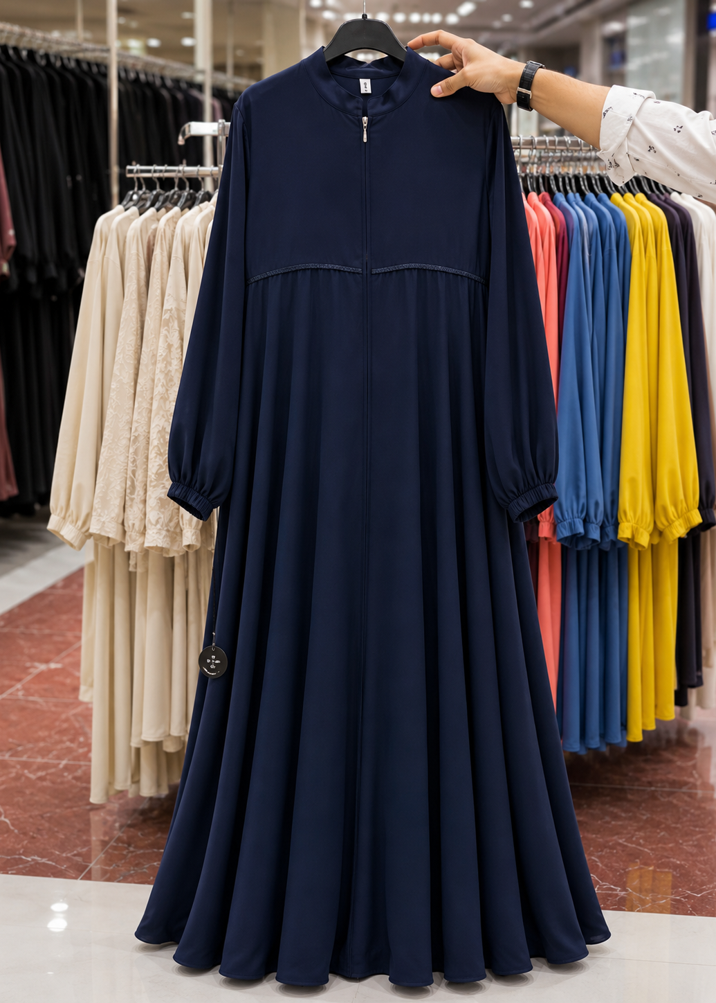BARIRA FRONT OPEN ABAYA | NAVY BLUE