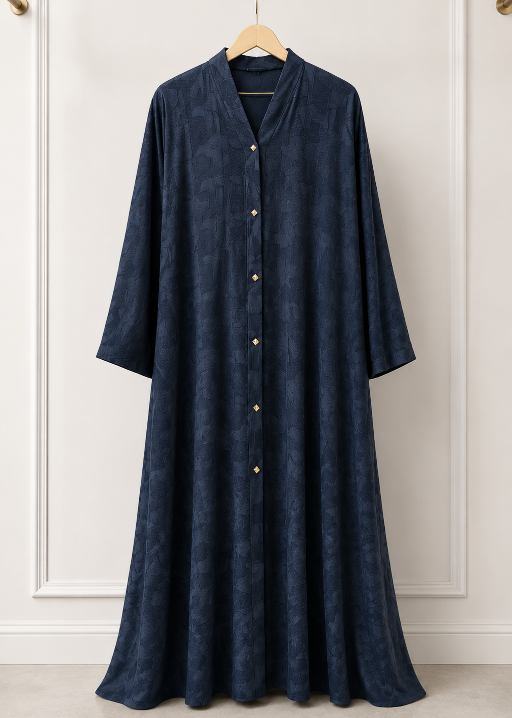 SAMRAH FRONT OPEN ABAYA | BLUE