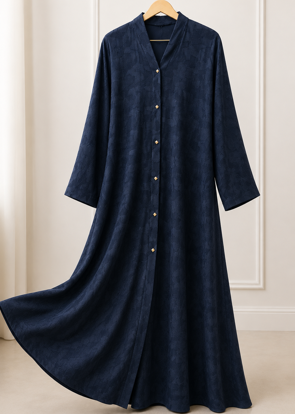 SAMRAH FRONT OPEN ABAYA | BLUE