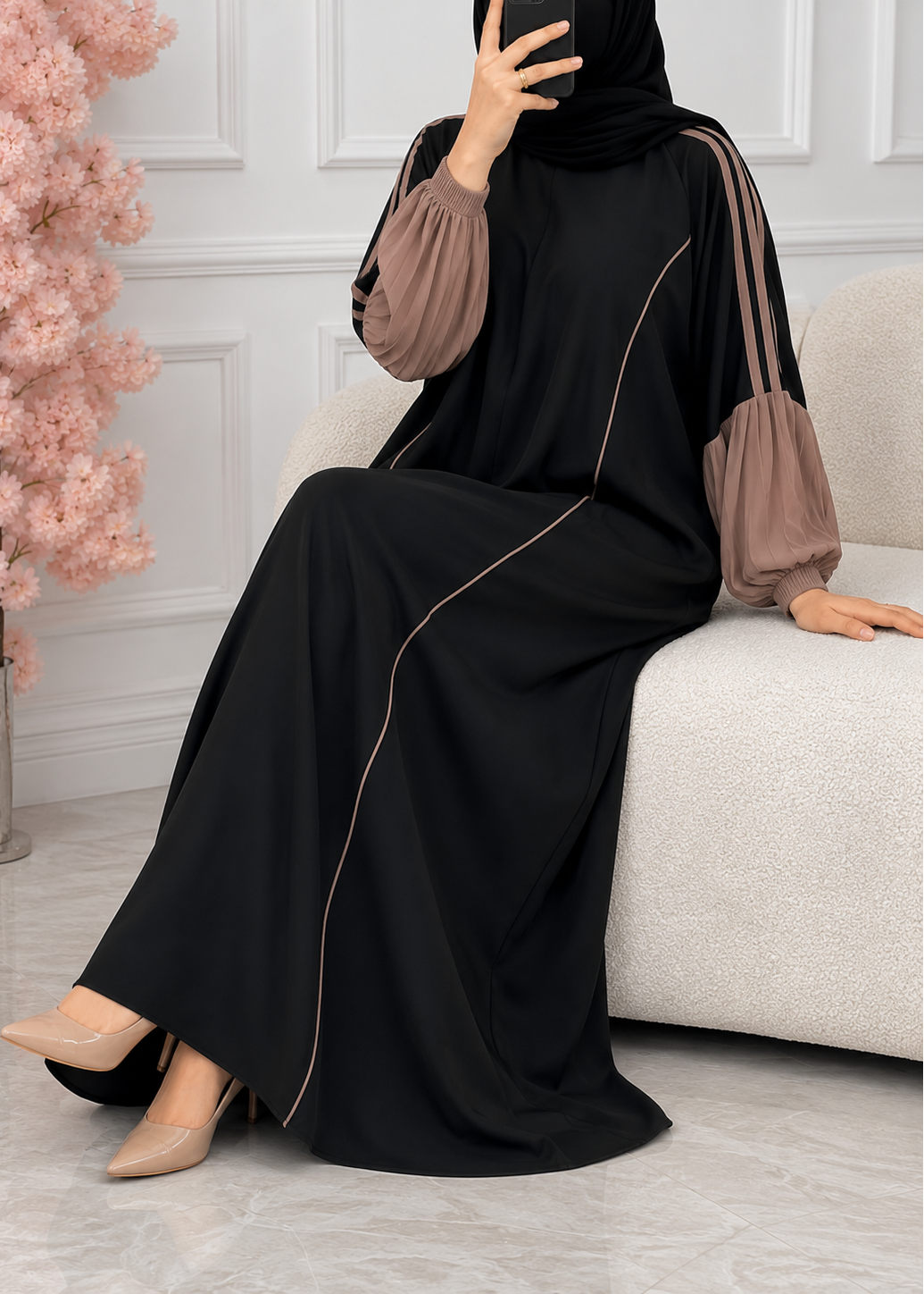 AREEBAH PIPIN ABAYA | BLACK