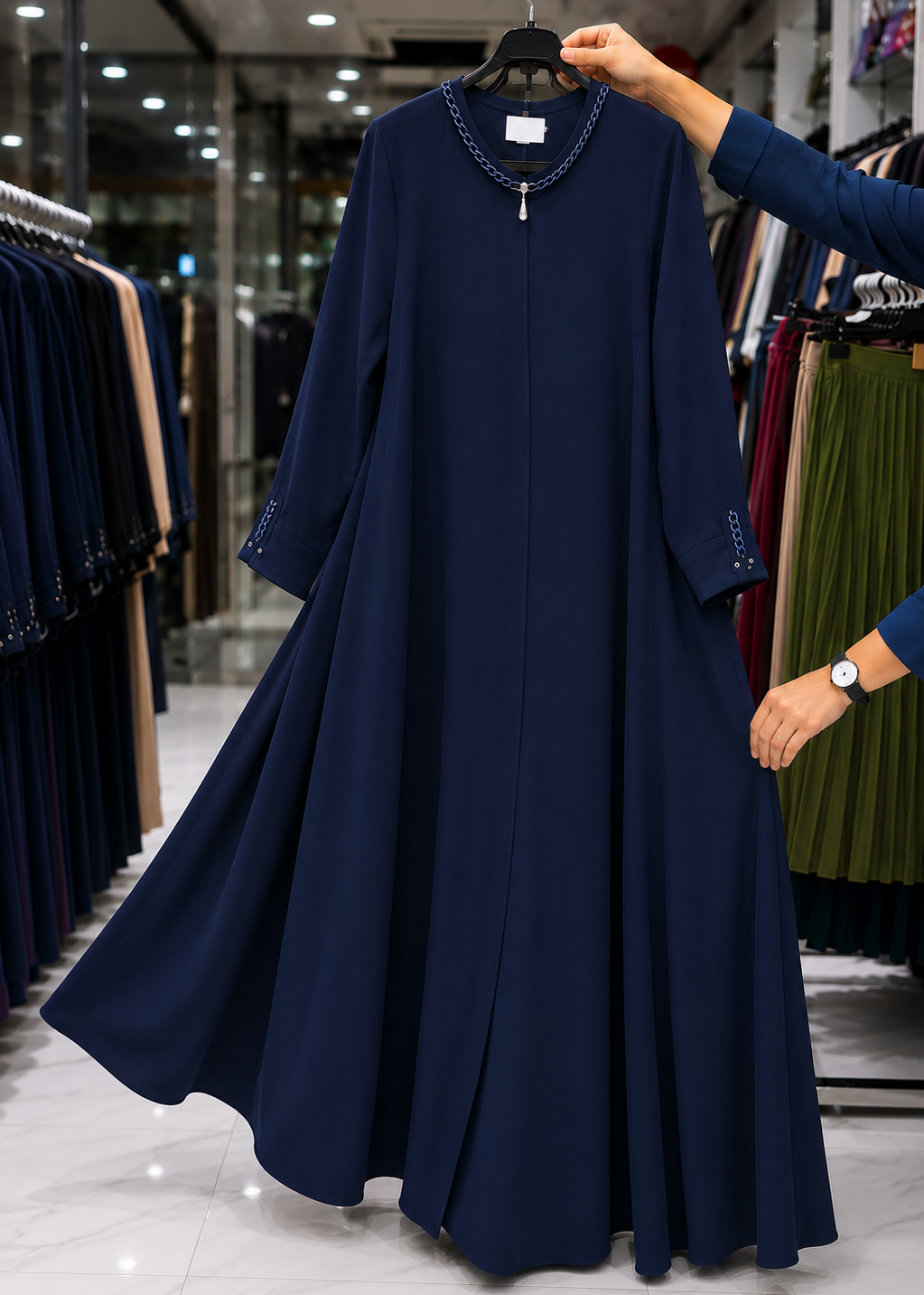 DANEEN ZIPPER ABAYA | BLUE