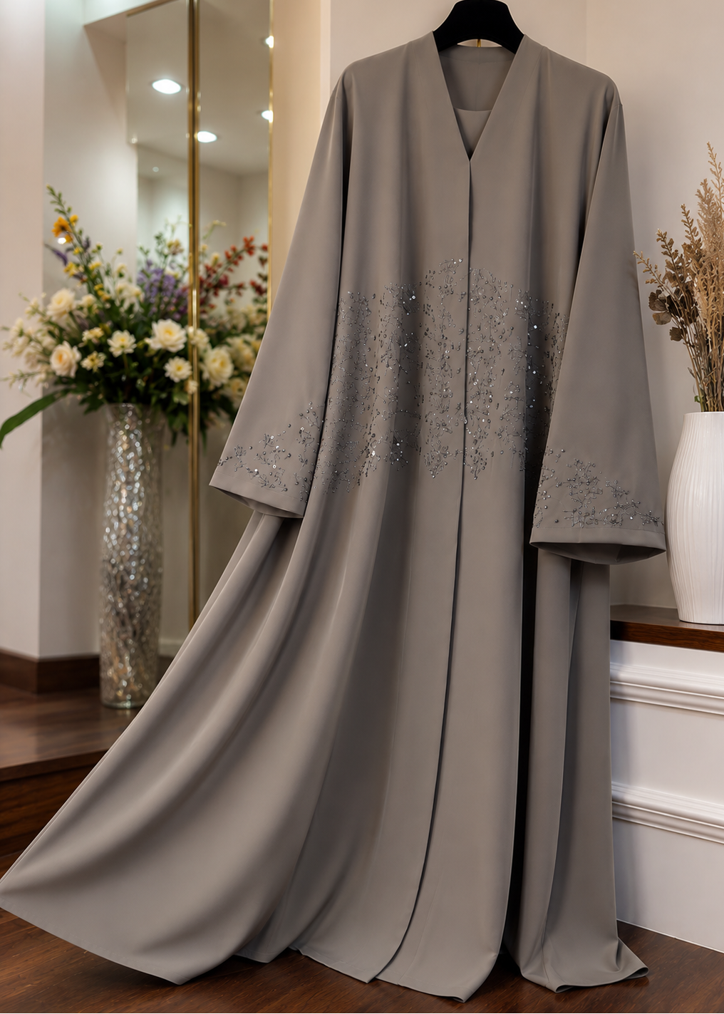 ZUBIYAH FRONT OPEN ABAYA | COLLER BROWN