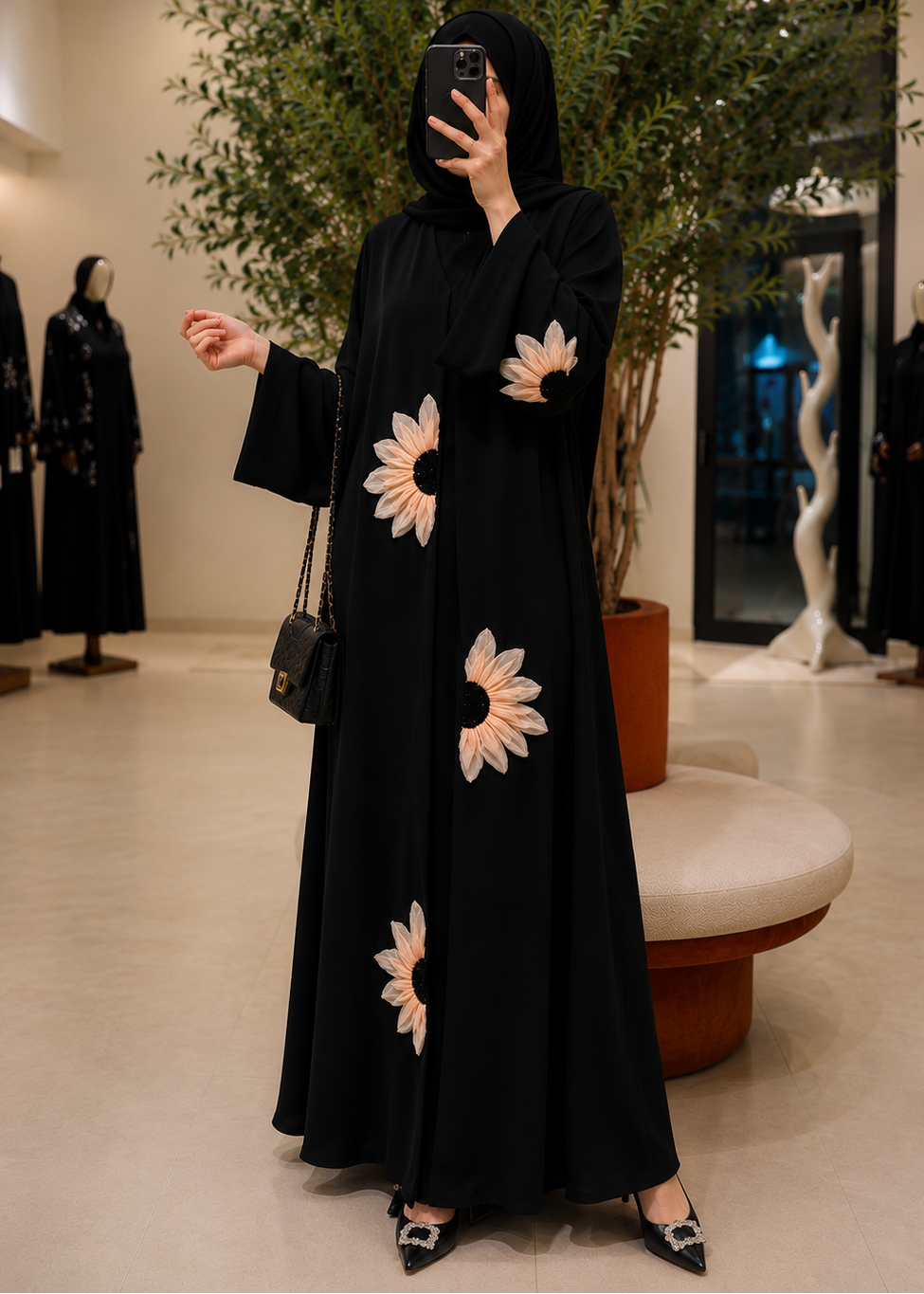 RAIBAH HANDWORK ABAYA | NUDE