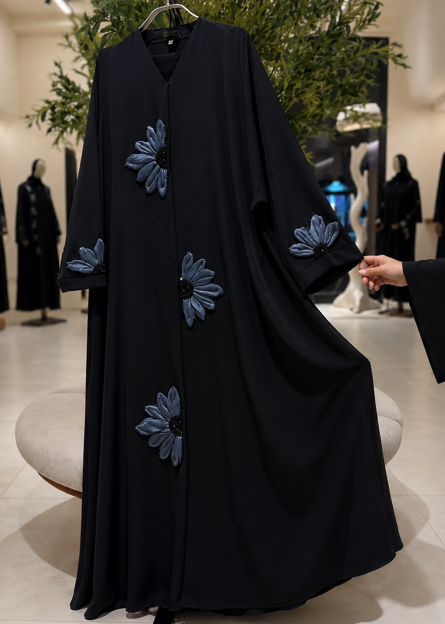 RAIBAH HANDWORK ABAYA | GRAY