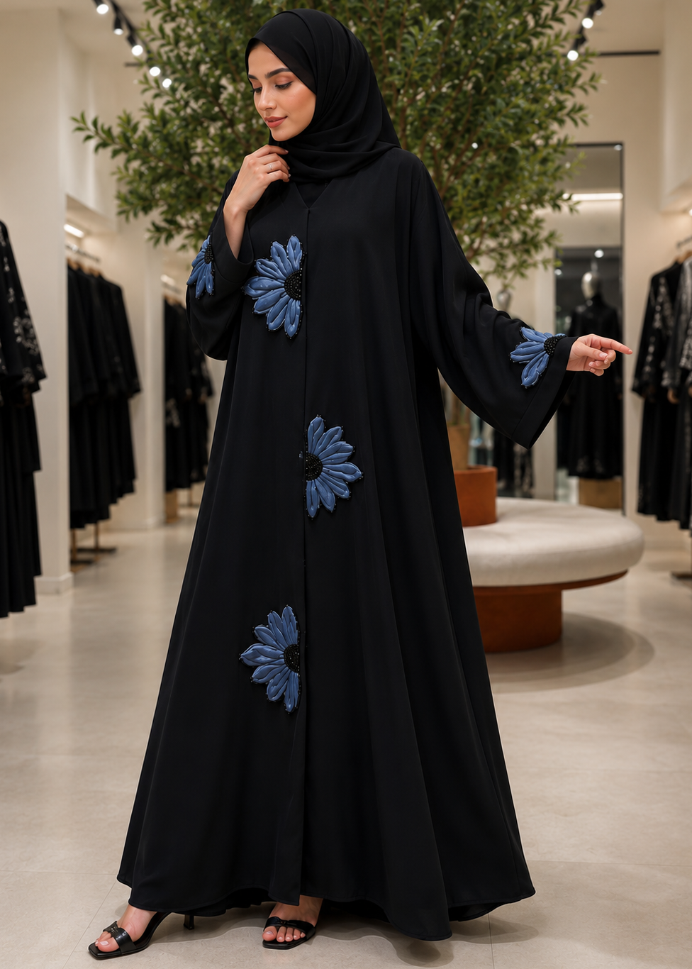 RAIBAH HANDWORK ABAYA | GRAY
