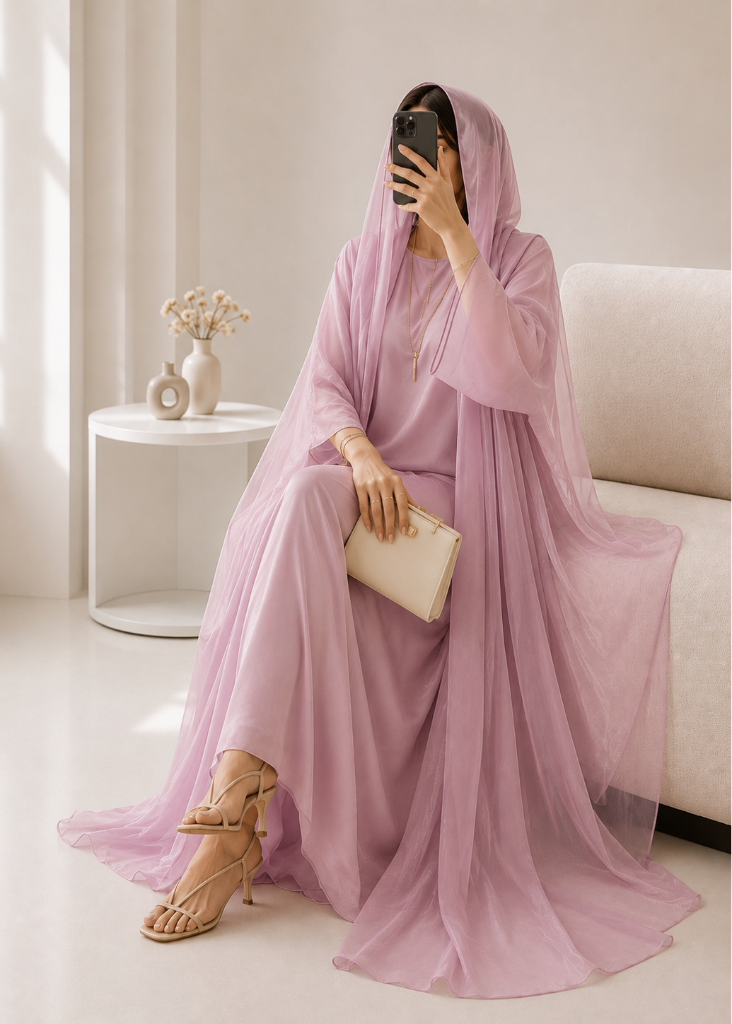 EZZAH DS ABAYA | LITE PINK