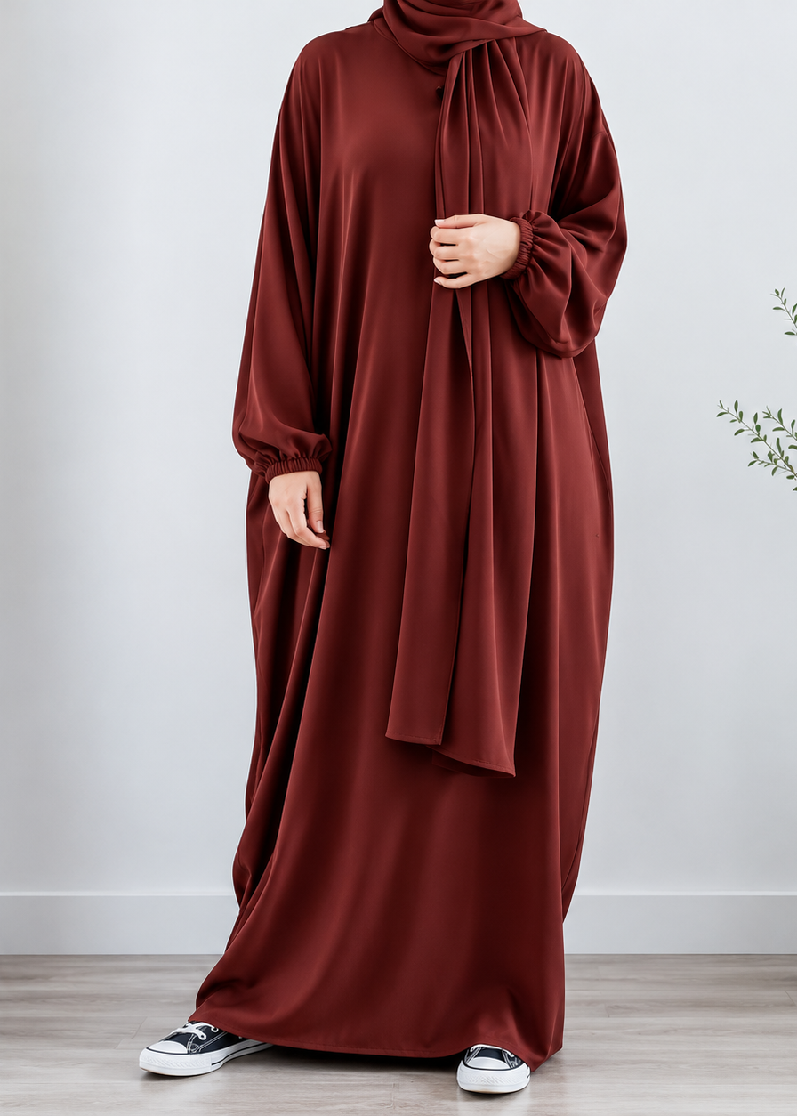 MEHREEN KAFTAN ABAYA | MAROON