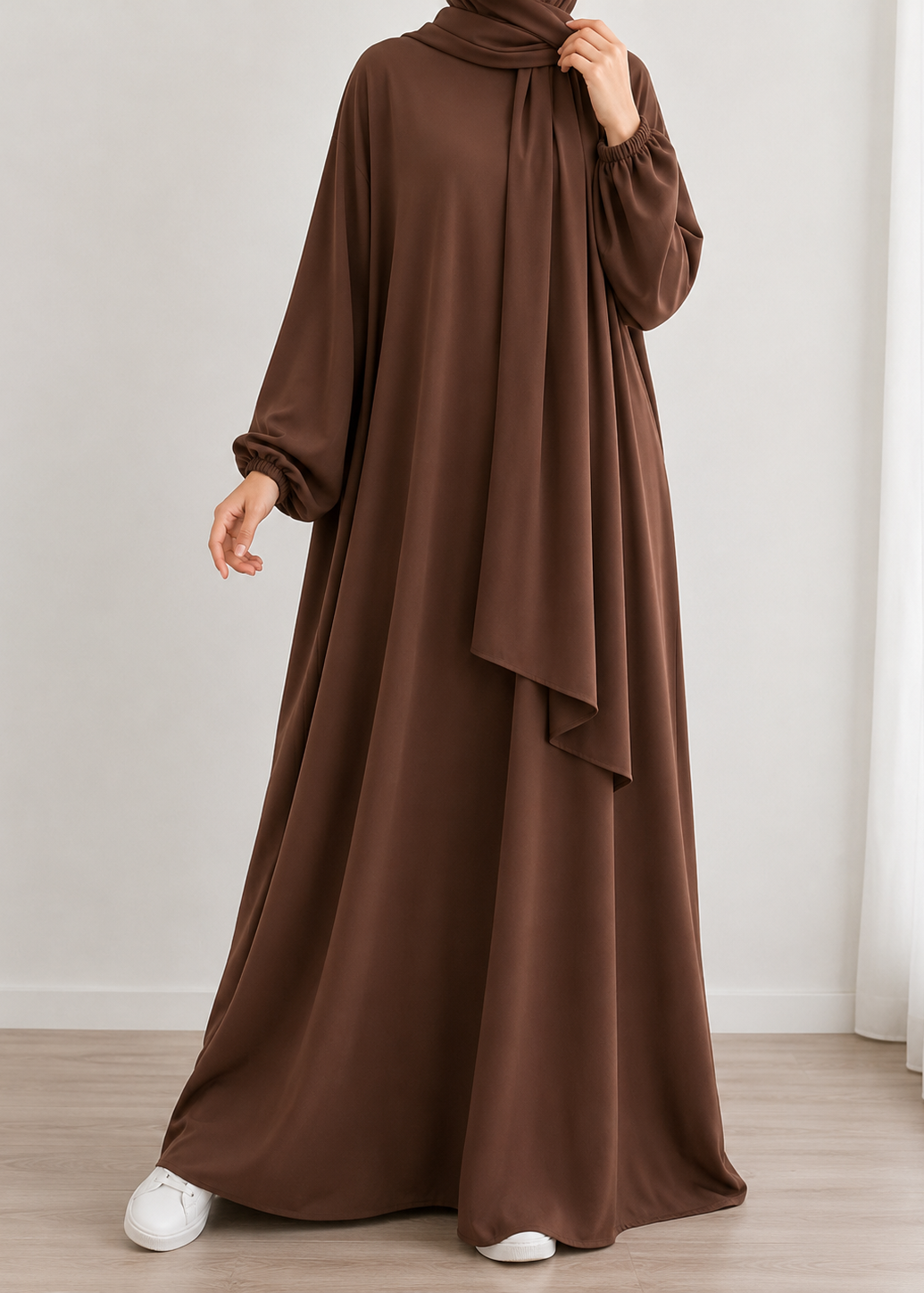 MEHREEN KAFTAN ABAYA | CHOCOLATE BROWN