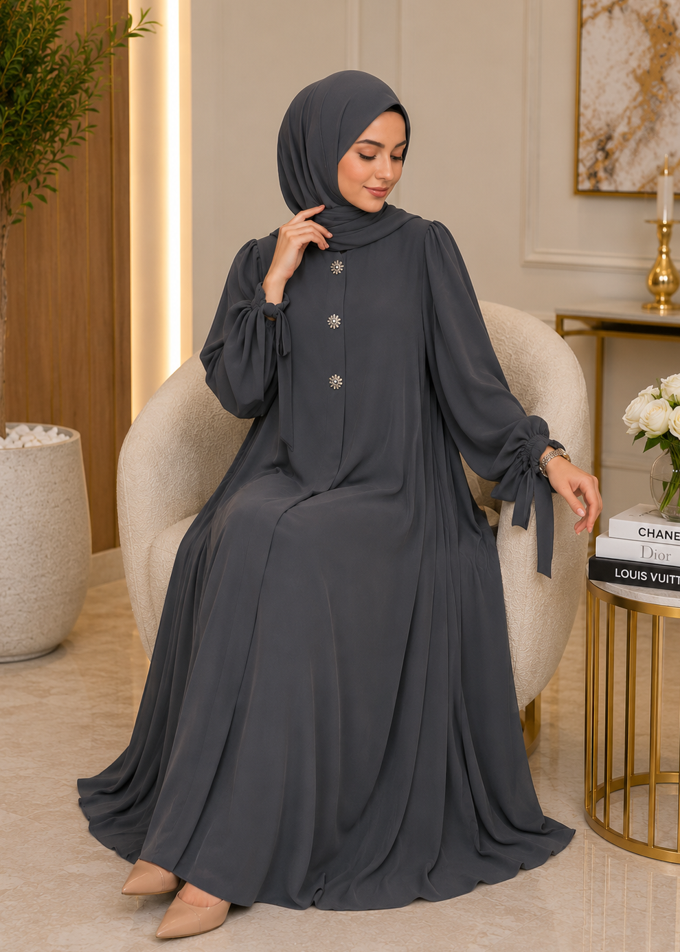 ELIF ZIPPER ABAYA | GRAY