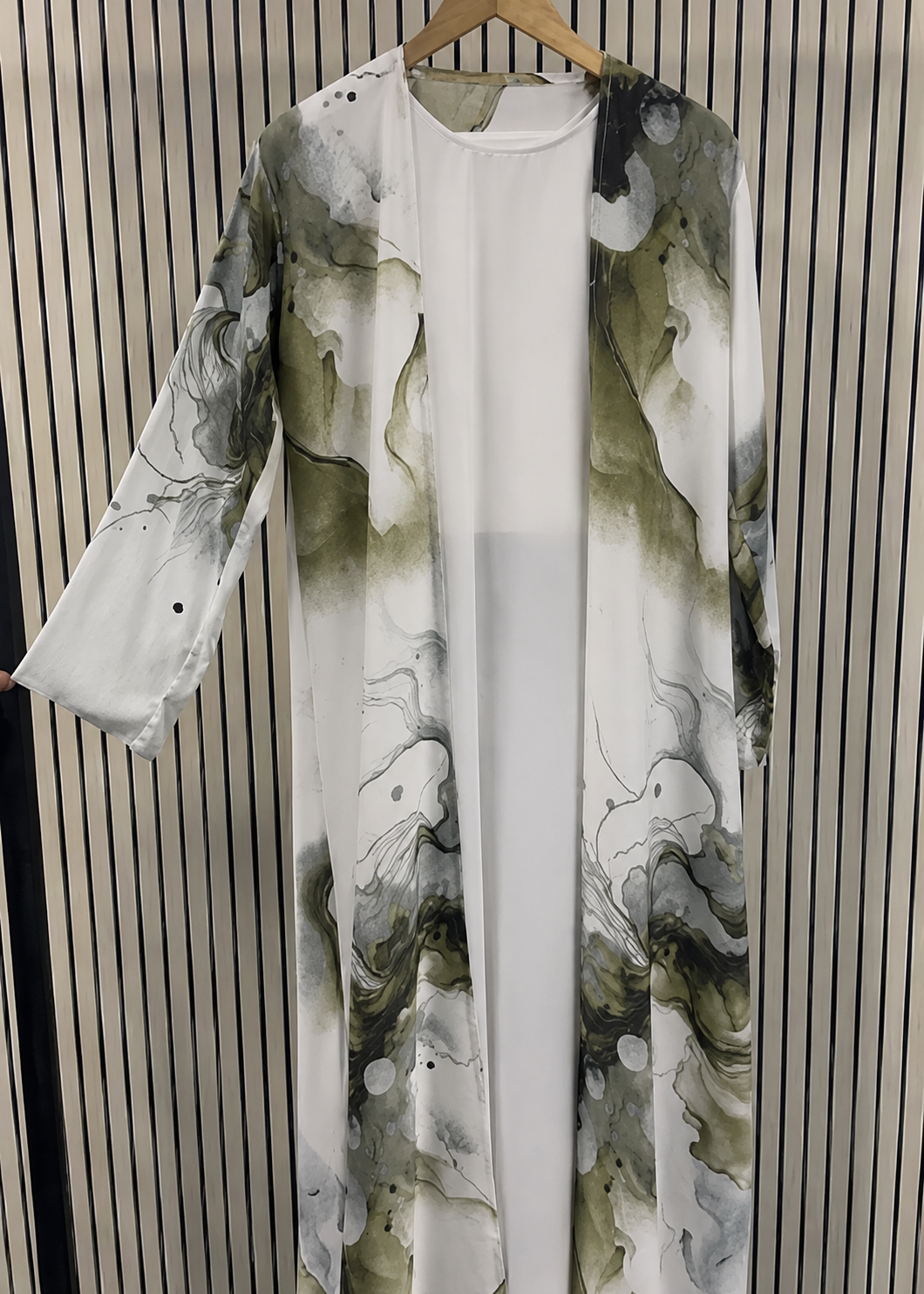 SHIREEN DOUBLE SHRUG ABAYA | OLIVE