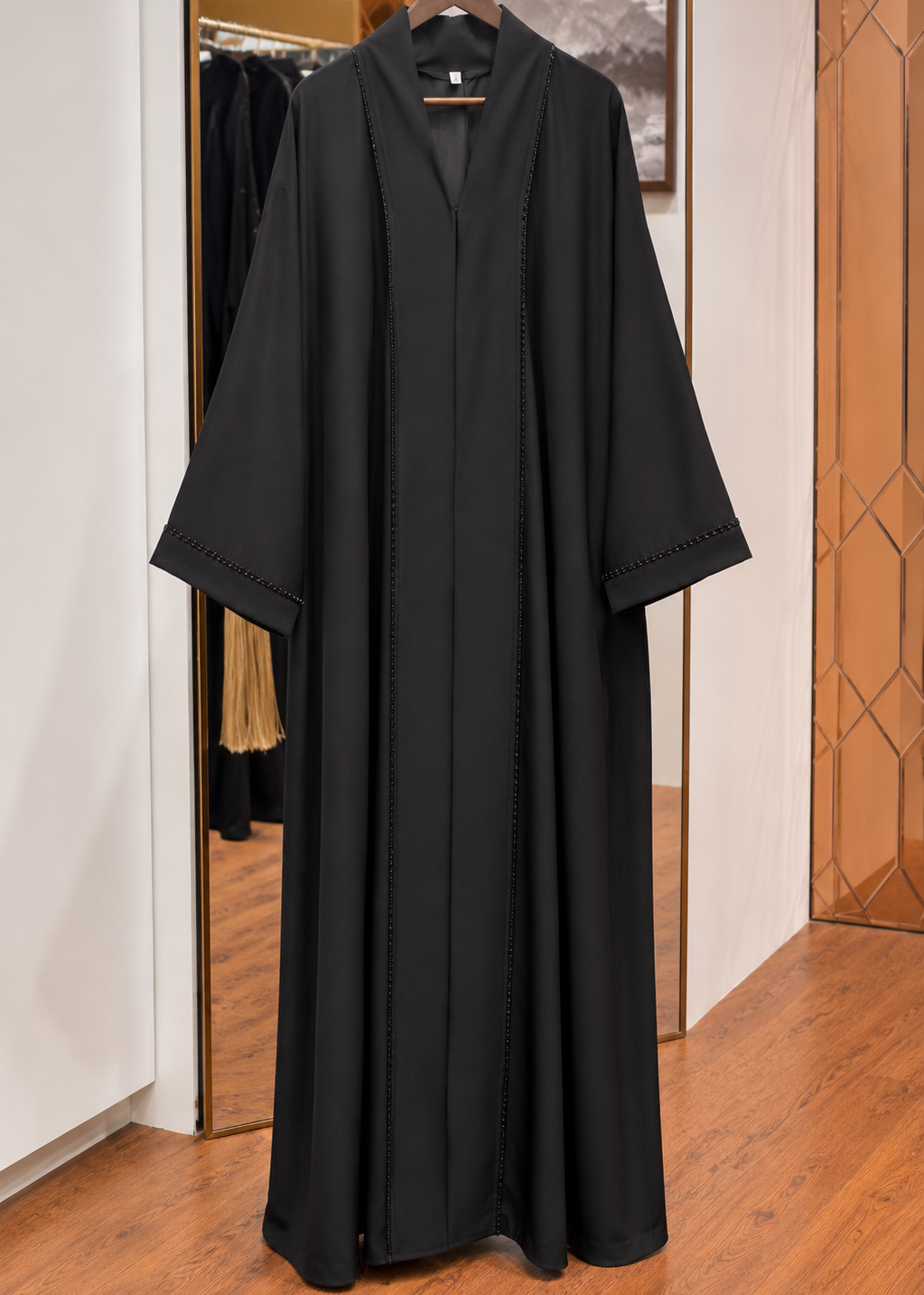 MAHNOOR HANDWORK ABAYA | BLACK