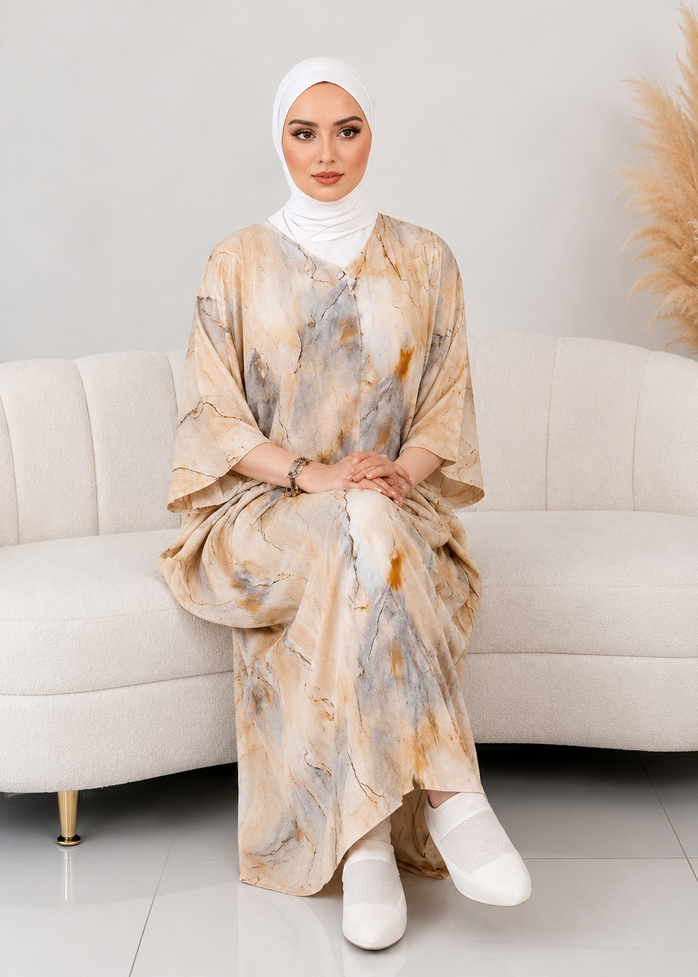 KINZA PRINTED KAFTAN ABAYA | SHADE-02