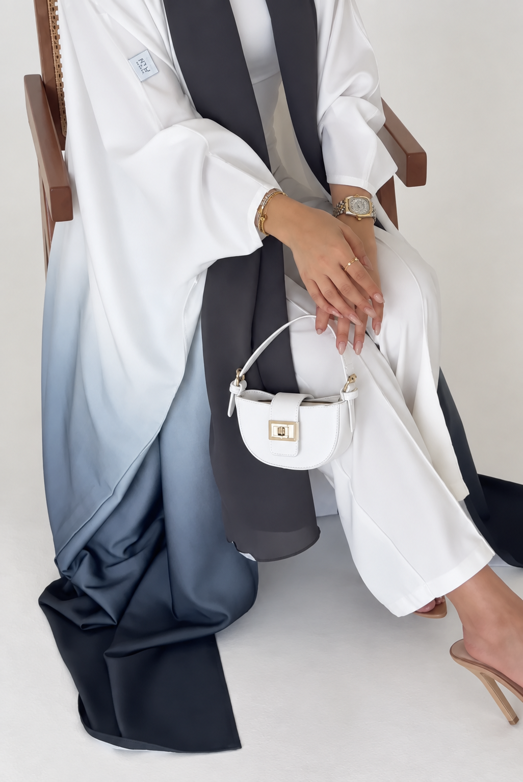 ASNIYA DOUBLE SHRUG KAFTAN ABAYA | GRAY