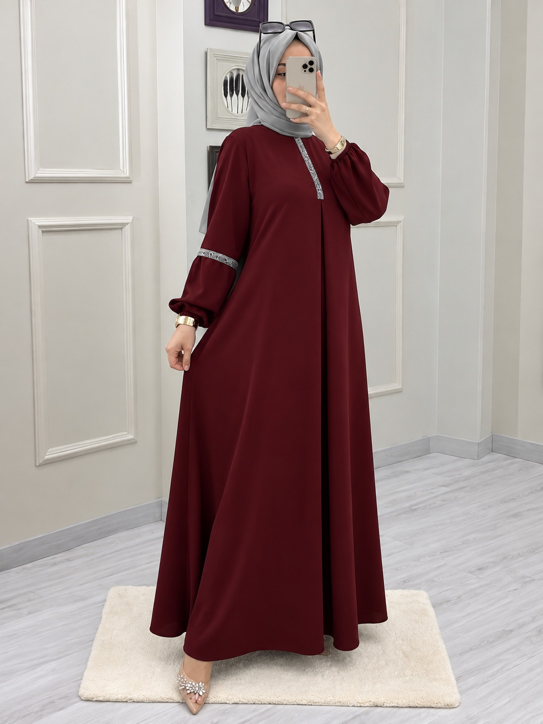 6001 - AASH BASIC ABAYA | MAROON