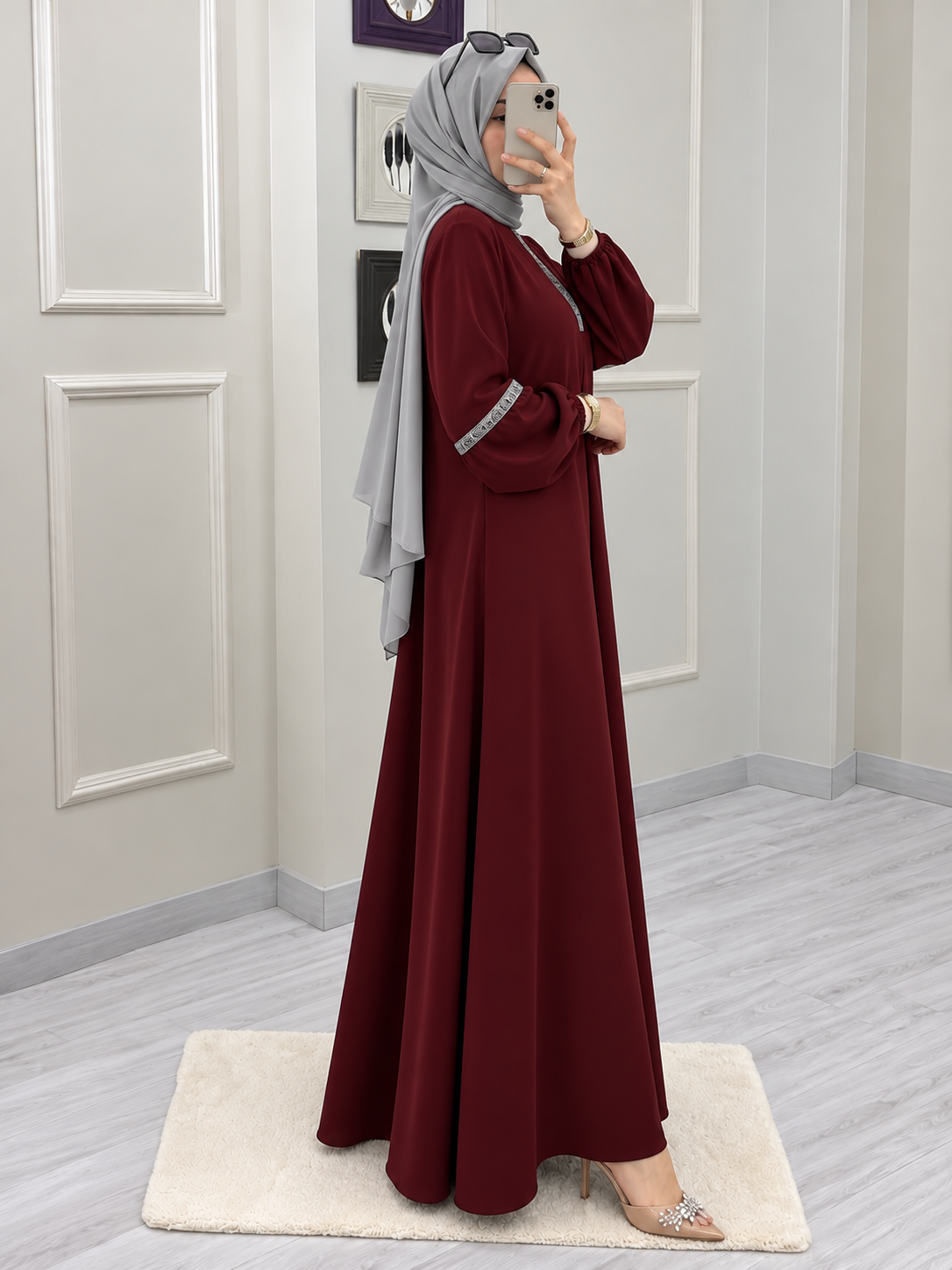 6001 - AASH BASIC ABAYA | MAROON