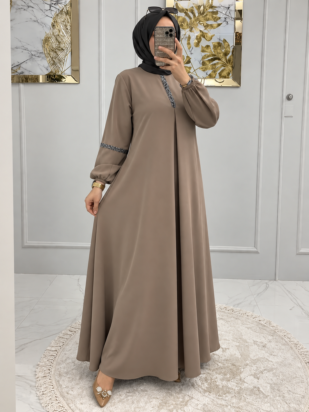 6001 - AASH BASIC ABAYA | GOLDEN