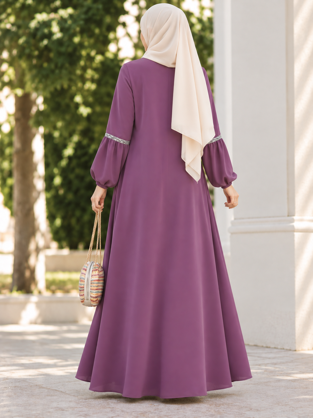 6001 - AASH BASIC ABAYA | DIFFRENT PINK