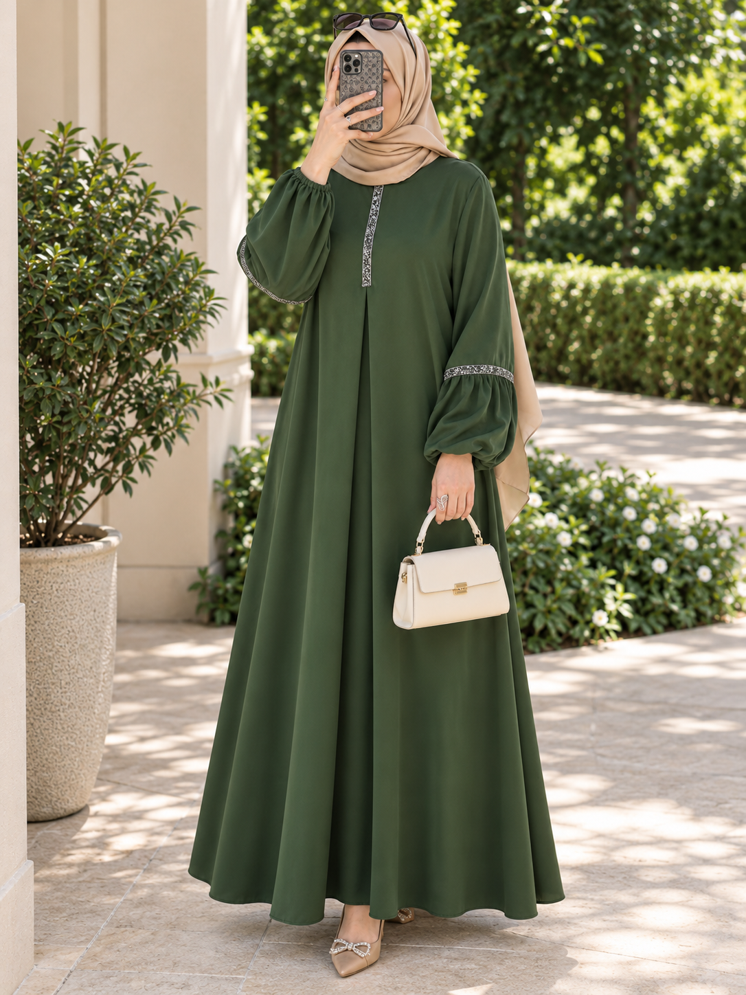 6001 - AASH BASIC ABAYA | SPL OLIVE
