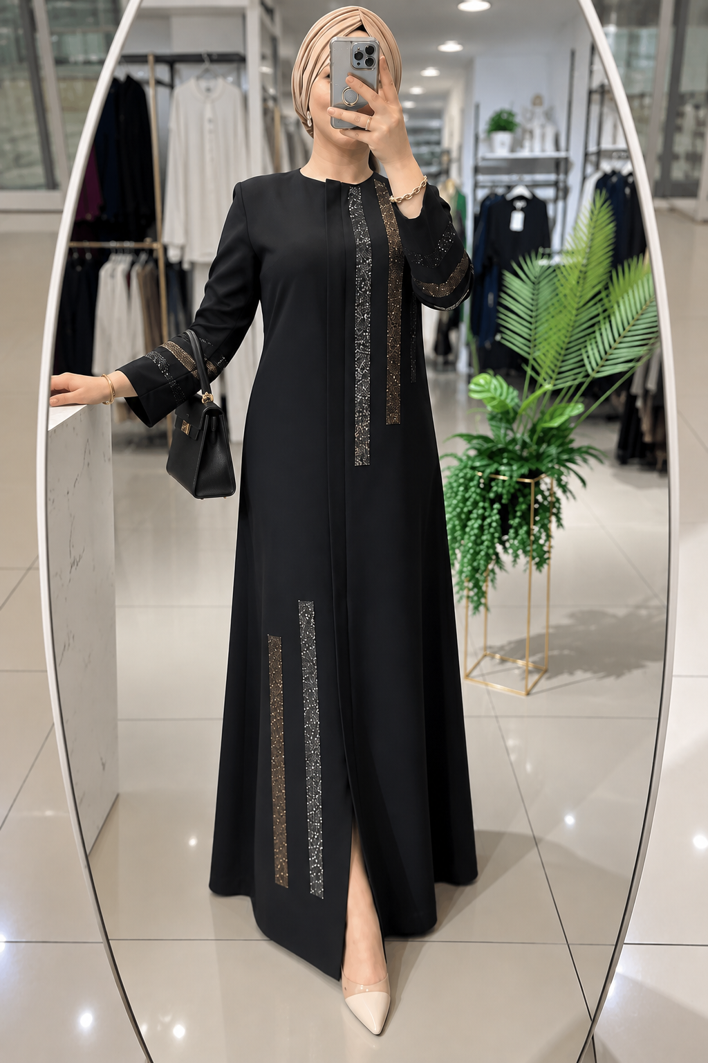 SAIMA ZIPPER ABAYA | BLACK