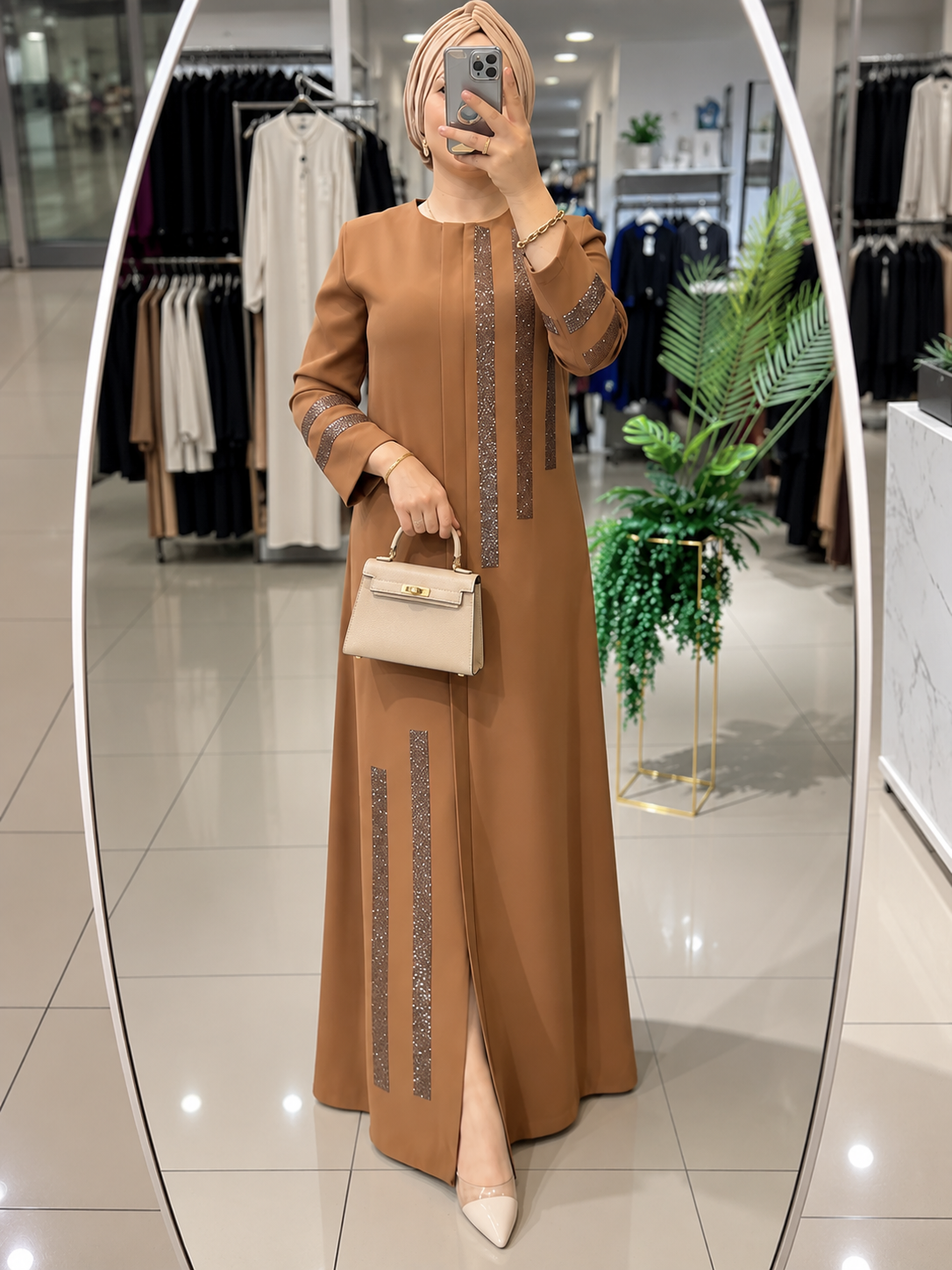 SAIMA ZIPPER ABAYA | MOCHA BROWN