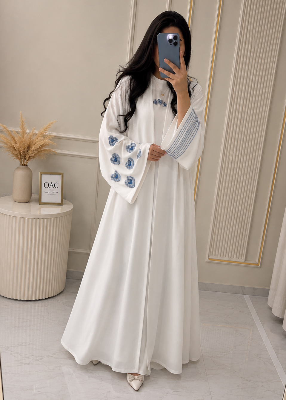 ARMISH DOUBLE SHRUG ABAYA | WHITE
