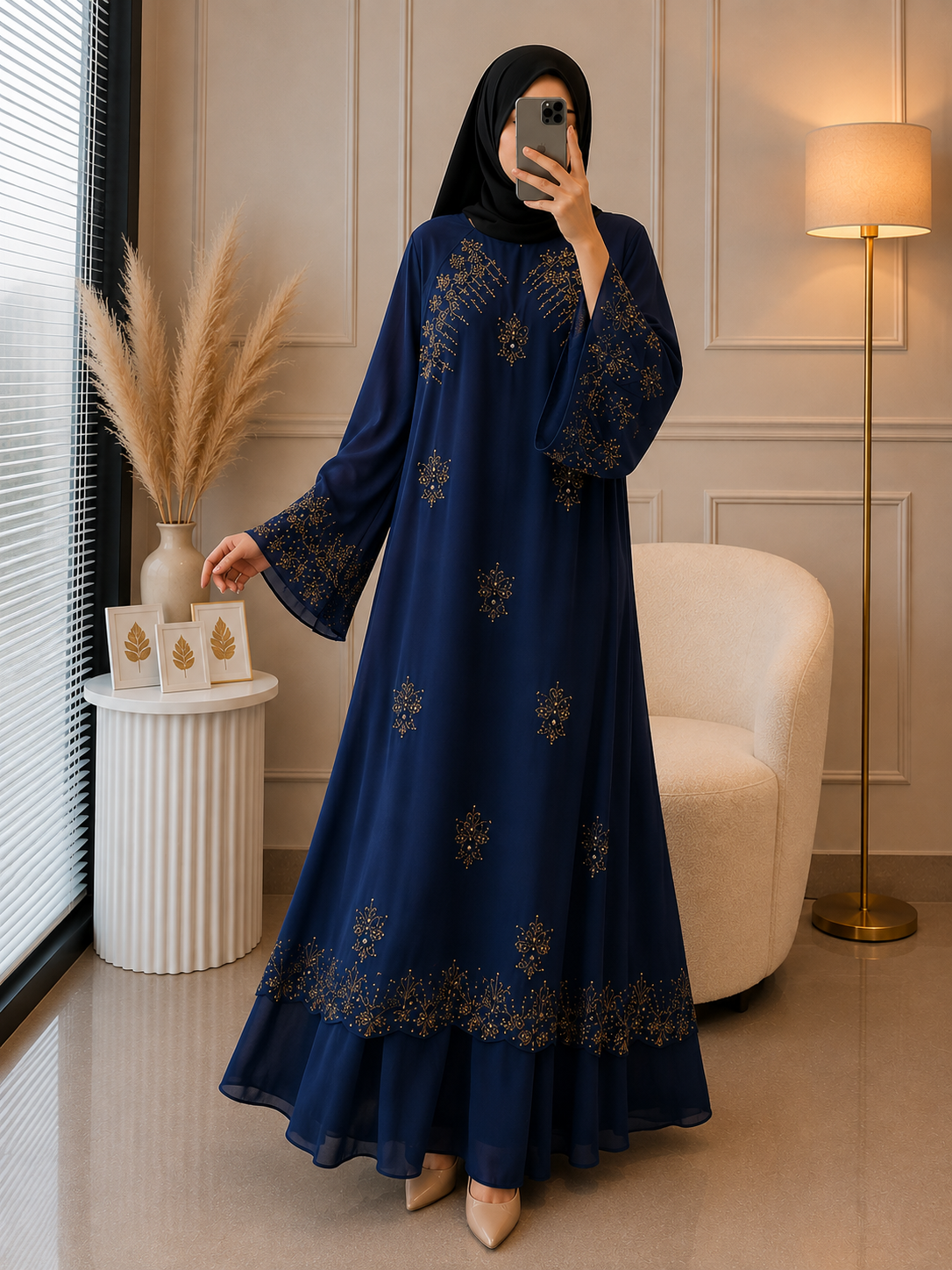 5666 - MANTASHAH ABAYA | BLUE