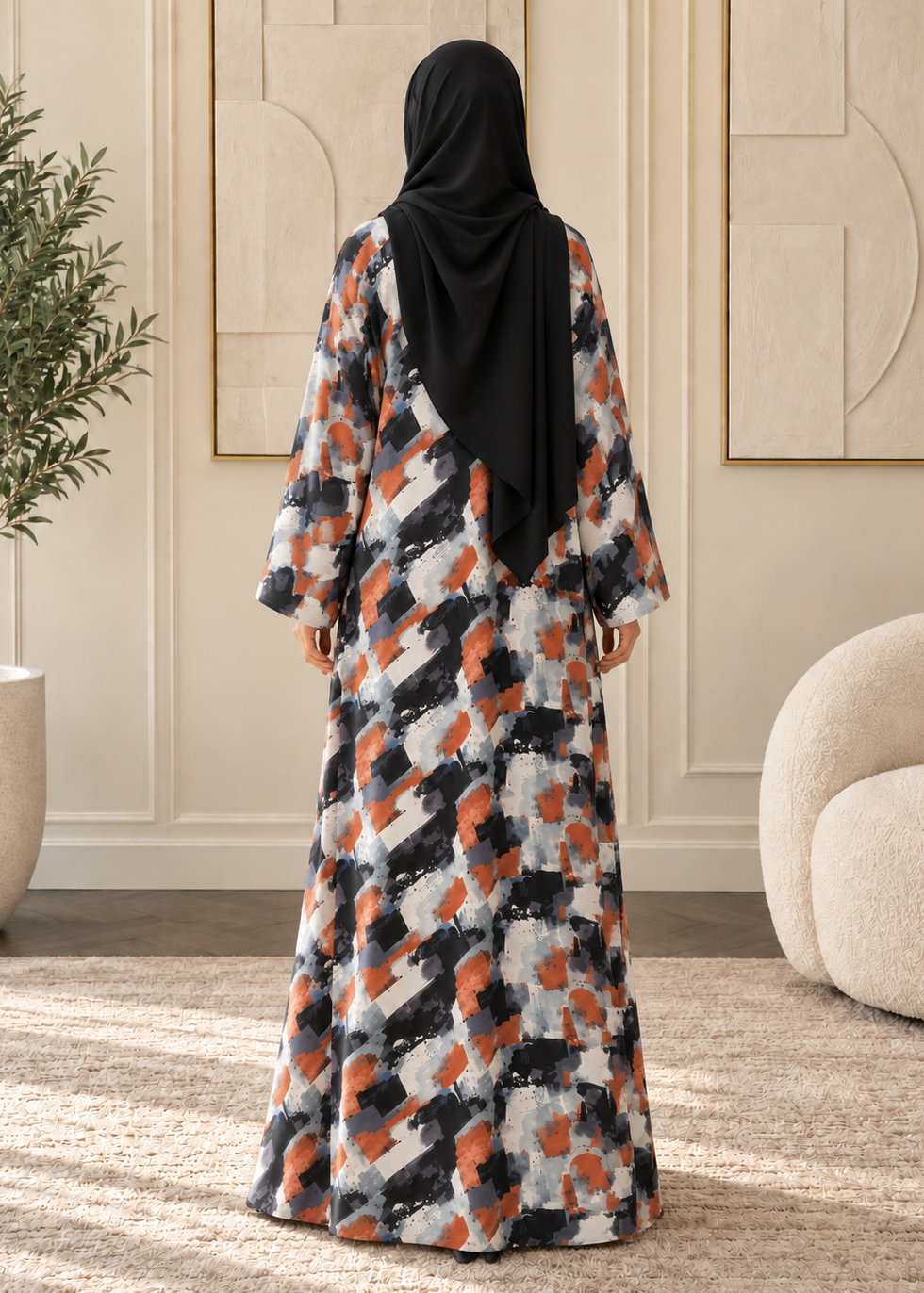 QAISER DOUBLE SHRUG ABAYA | PRINT-01