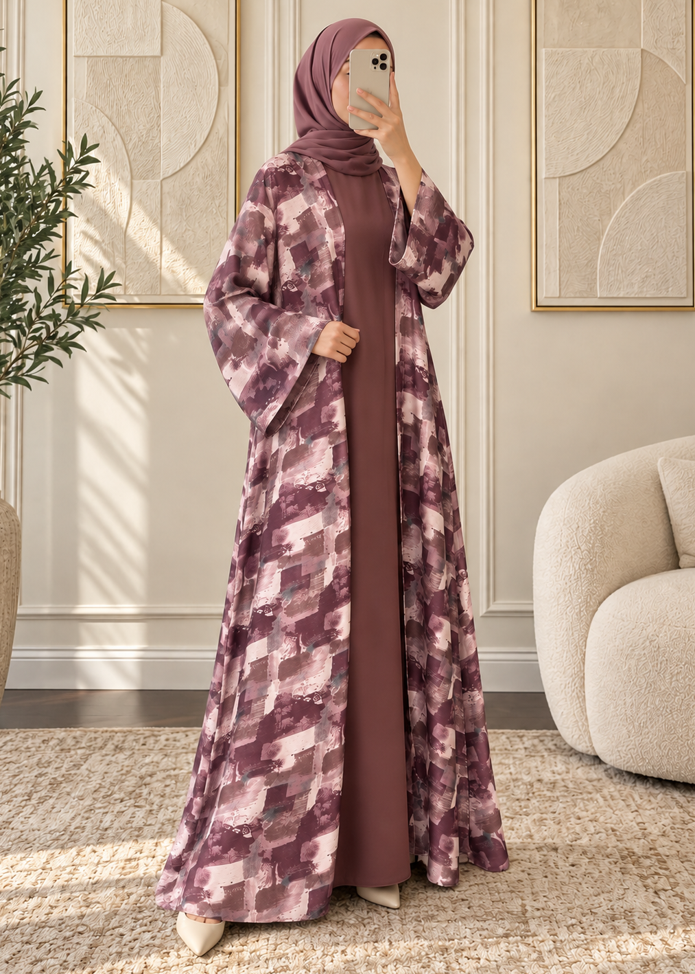 QAISER DOUBLE SHRUG ABAYA | PRINT-02