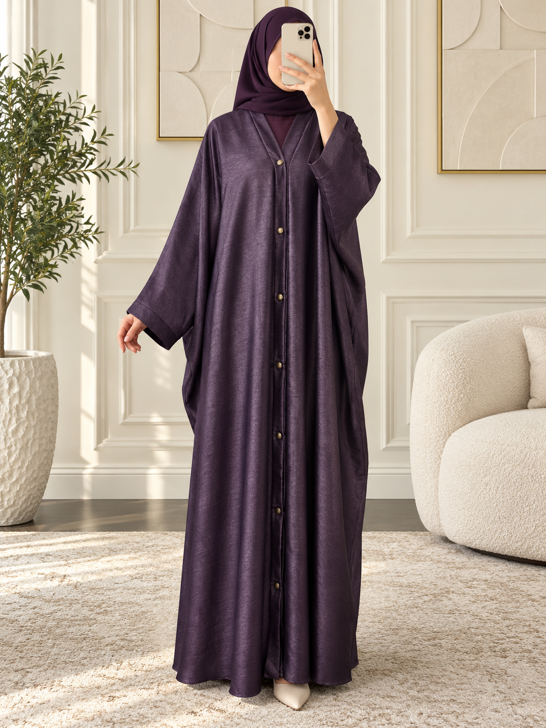 HABIBA KAFTAN ABAYA | DARK LAVENDER