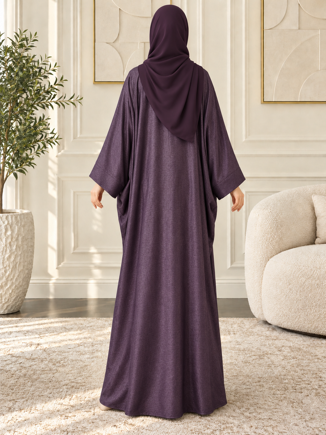 HABIBA KAFTAN ABAYA | DARK LAVENDER