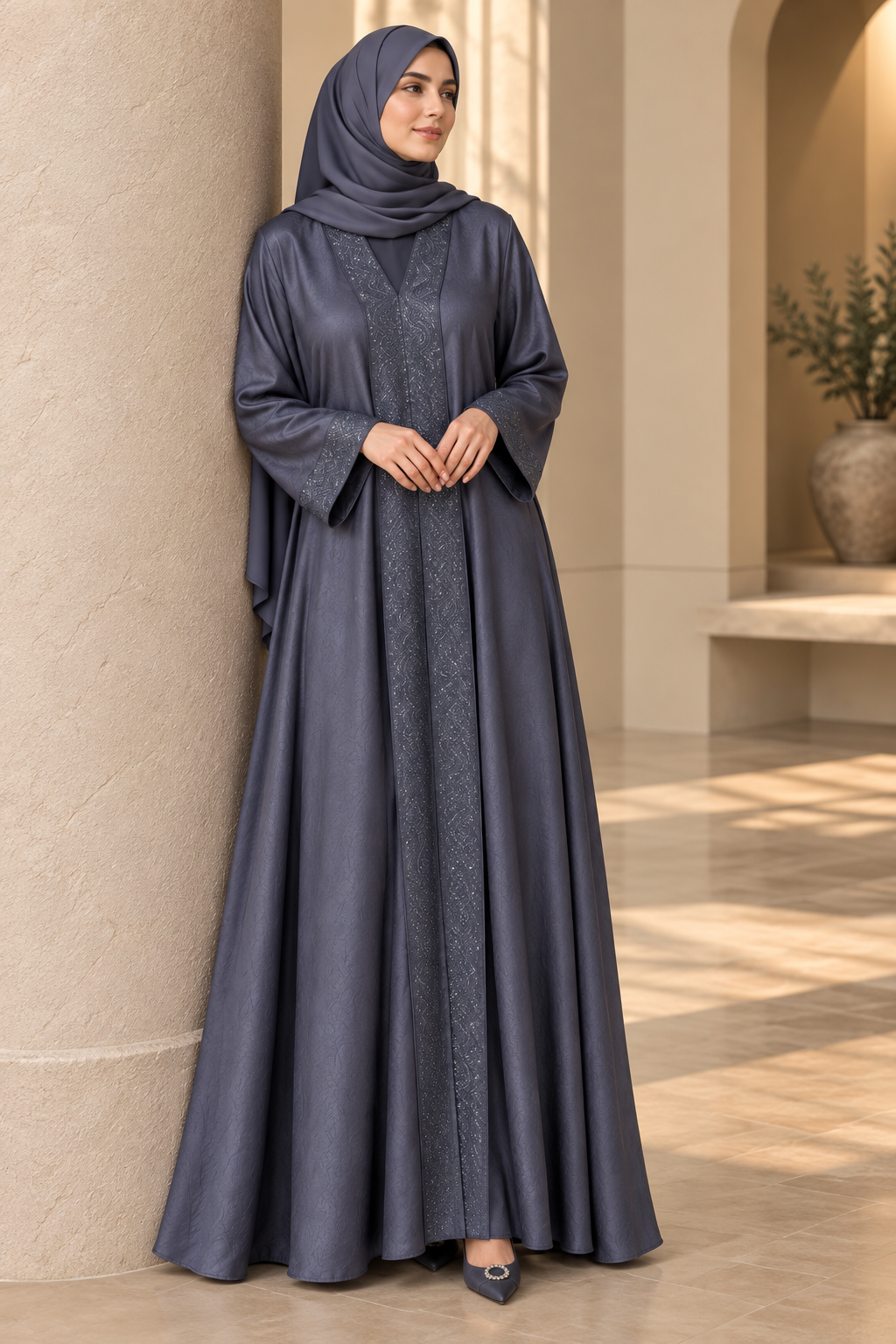 AAFIA KIMONO ABAYA | DARK GRAY