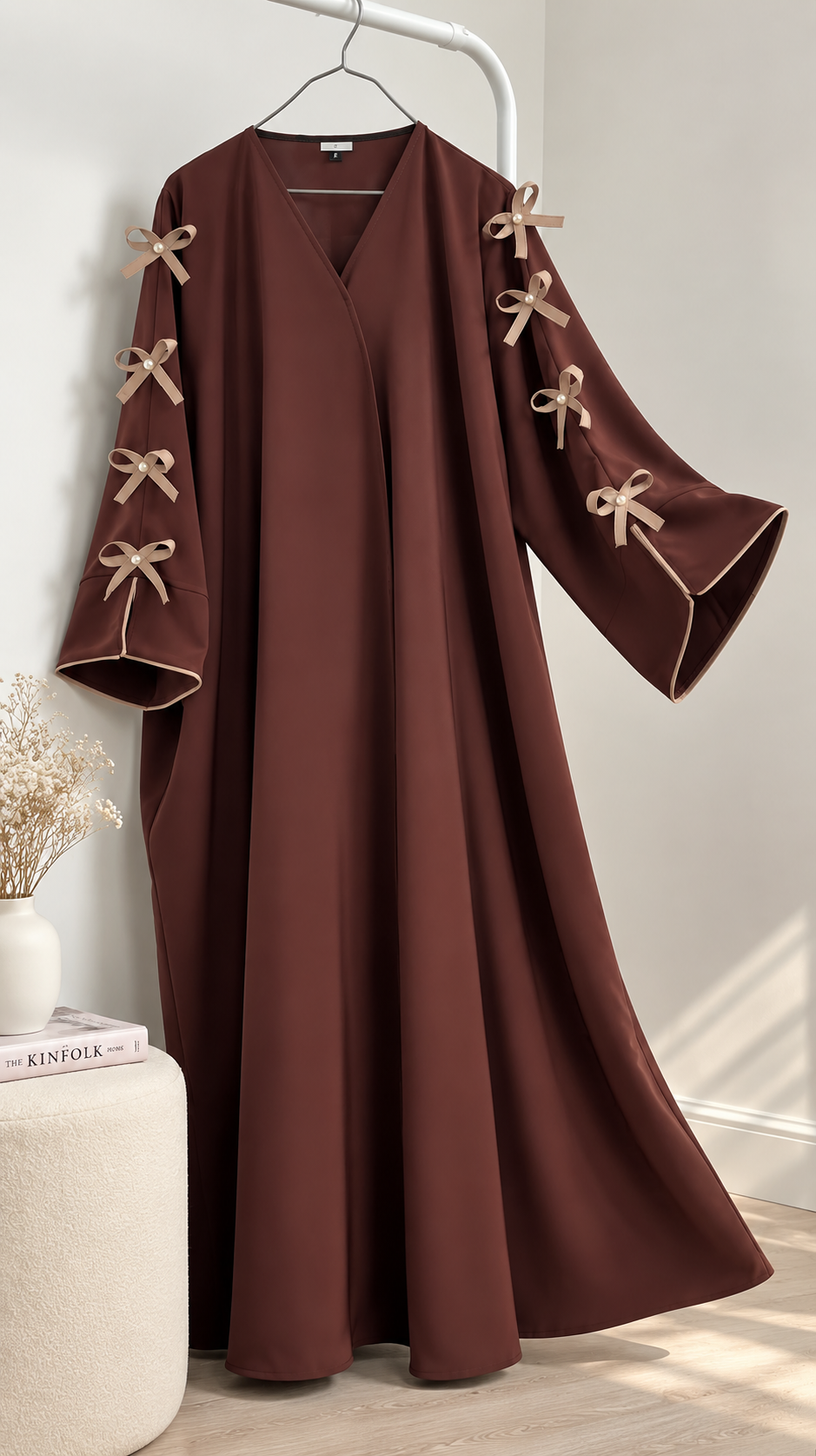 ZARMALA FO BOW ABAYA | COFFEE