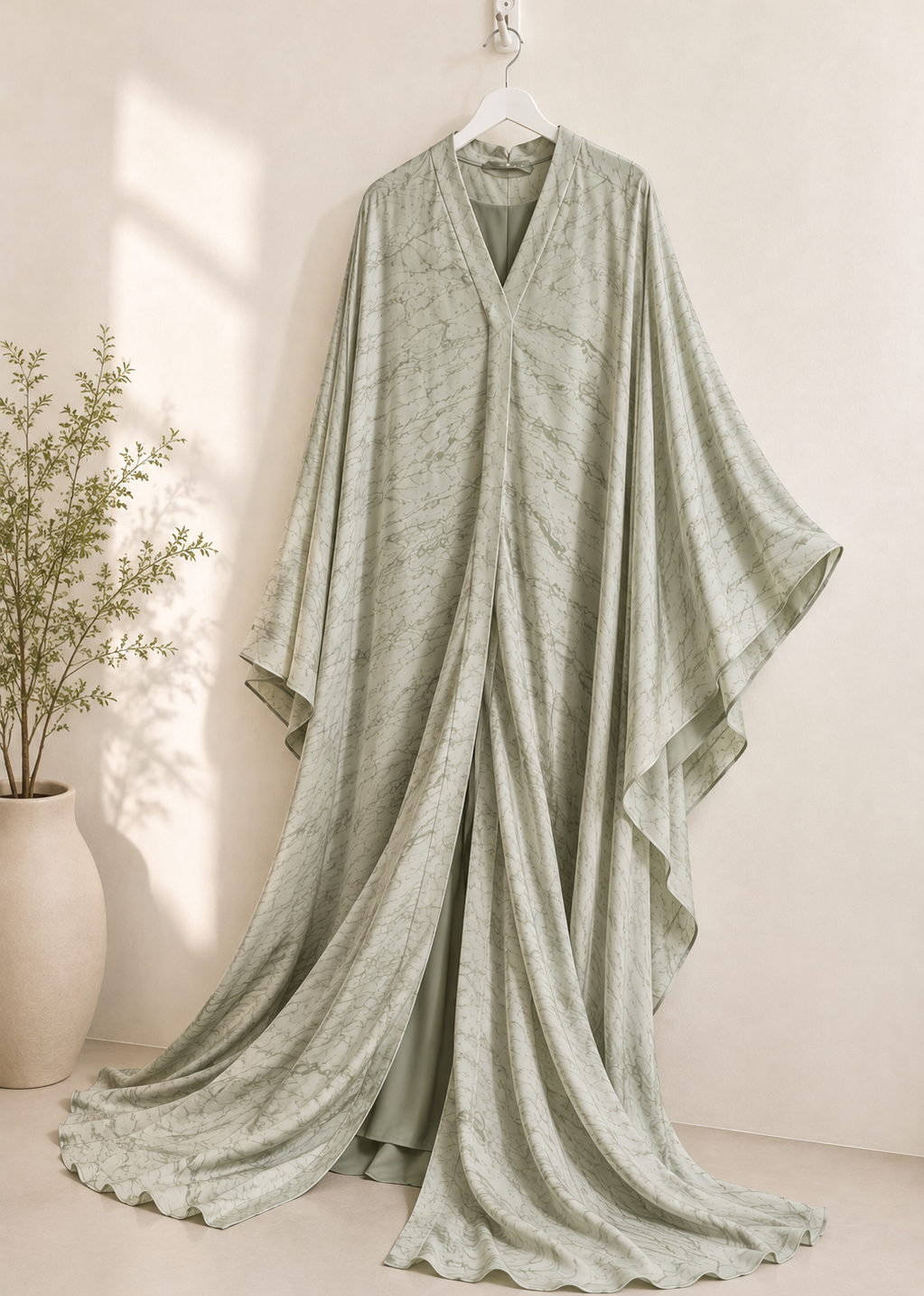 HAYA LUXE UMBRELLA ABAYA | PISTA GREEN