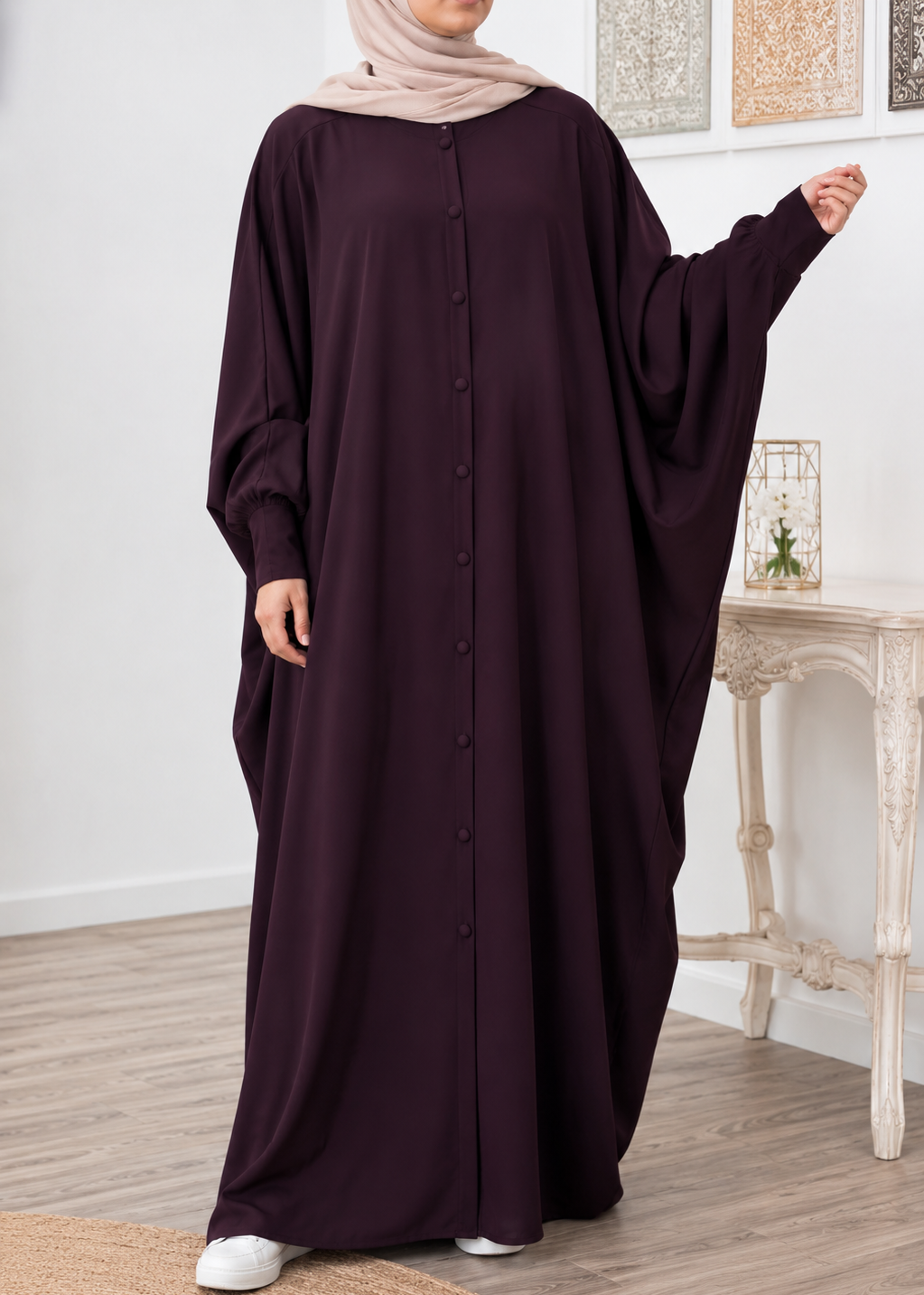 1071 FITTING SLEEVE ABAYA | PURPLE