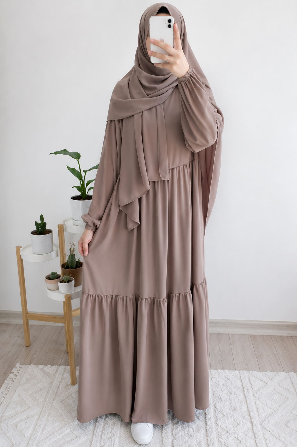 TUBA FRILL ABAYA | LITE NUDE
