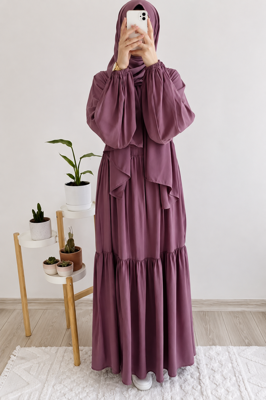 TUBA FRILL ABAYA | ROSE PINK
