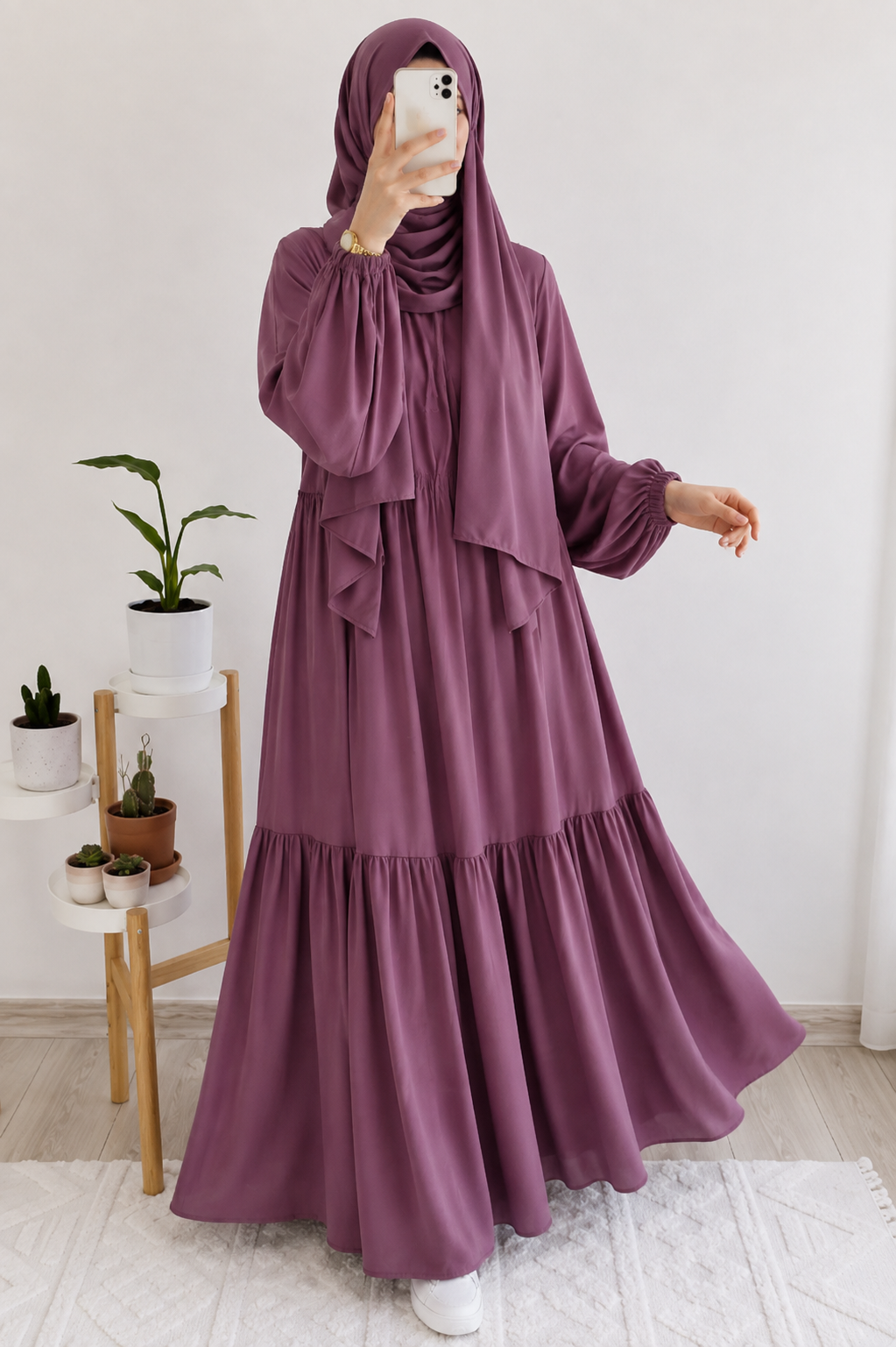 TUBA FRILL ABAYA | ROSE PINK