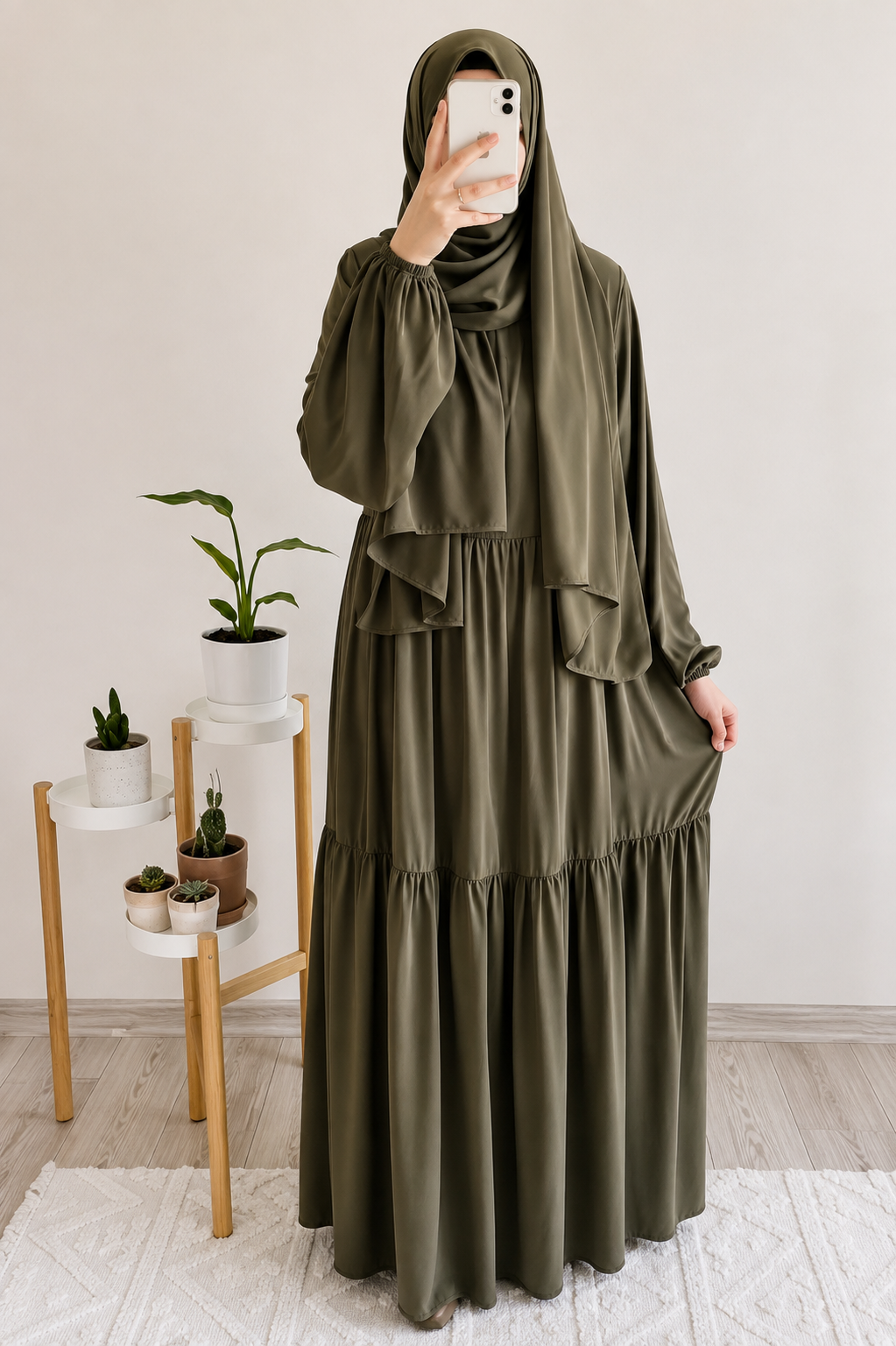 TUBA FRILL ABAYA | OLIVE