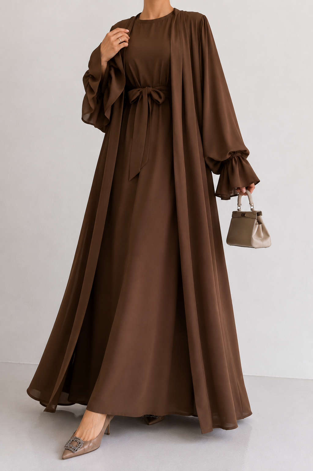 EBRAH DOUBLE SHRUG ABAYA | COPPER