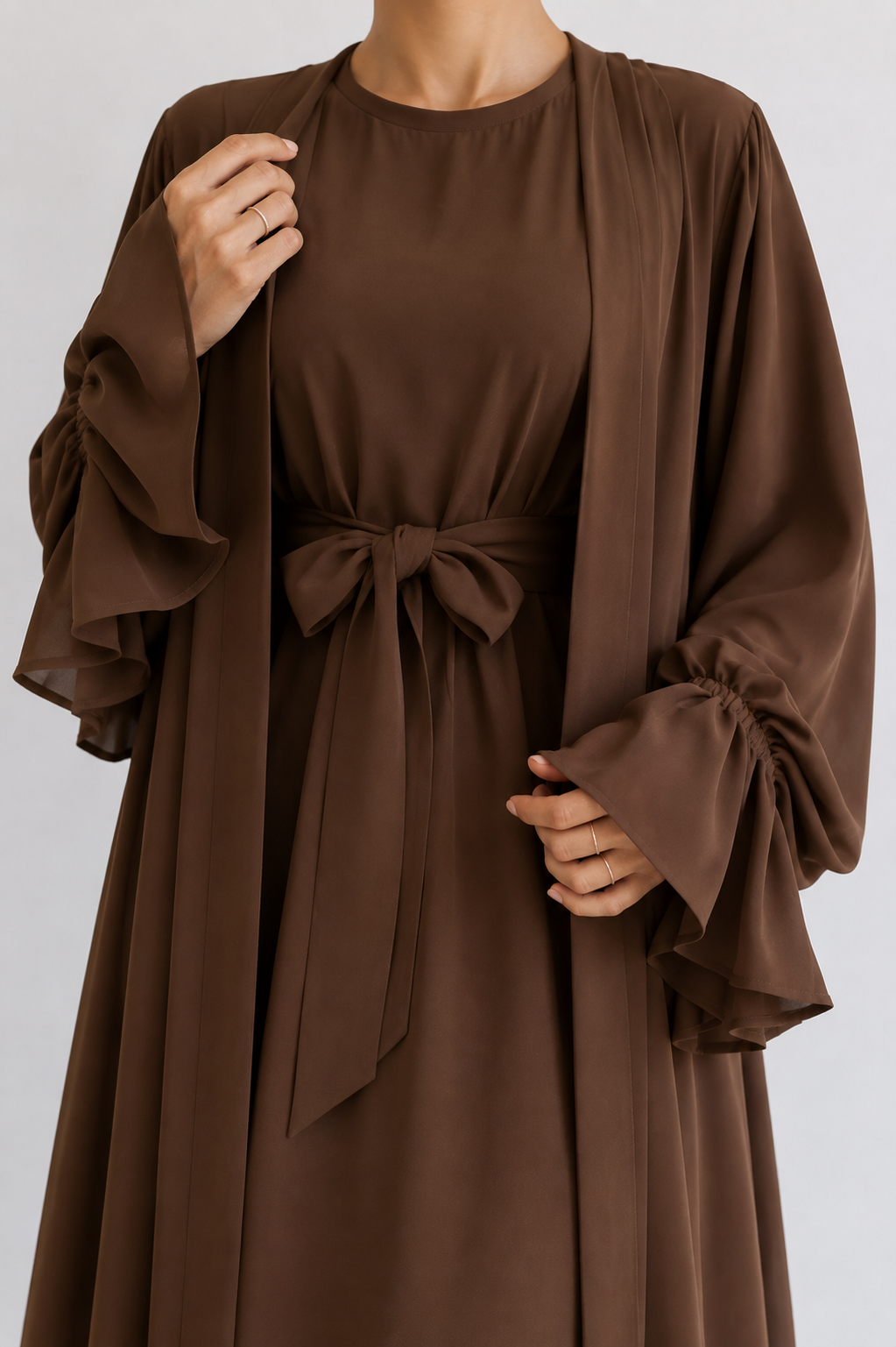 EBRAH DOUBLE SHRUG ABAYA | COPPER