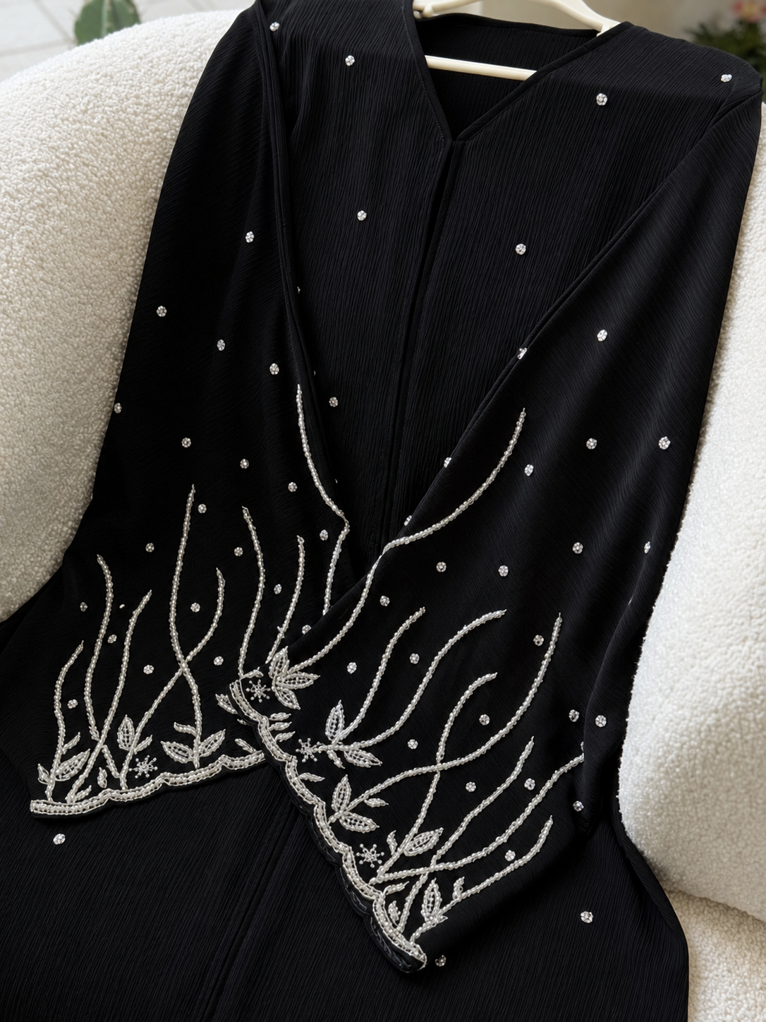 HIRA FRONT OPEN ABAYA | BLACK